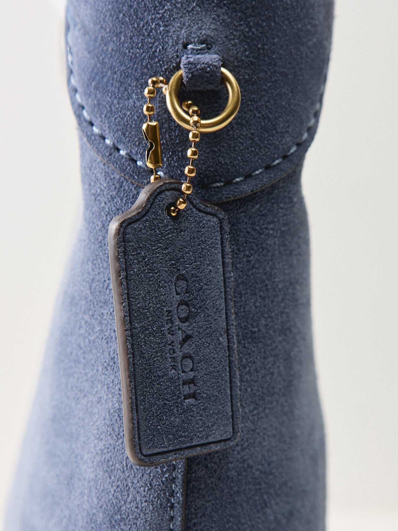Brooklyn 28 Suede Shoulder Bag Light Denim