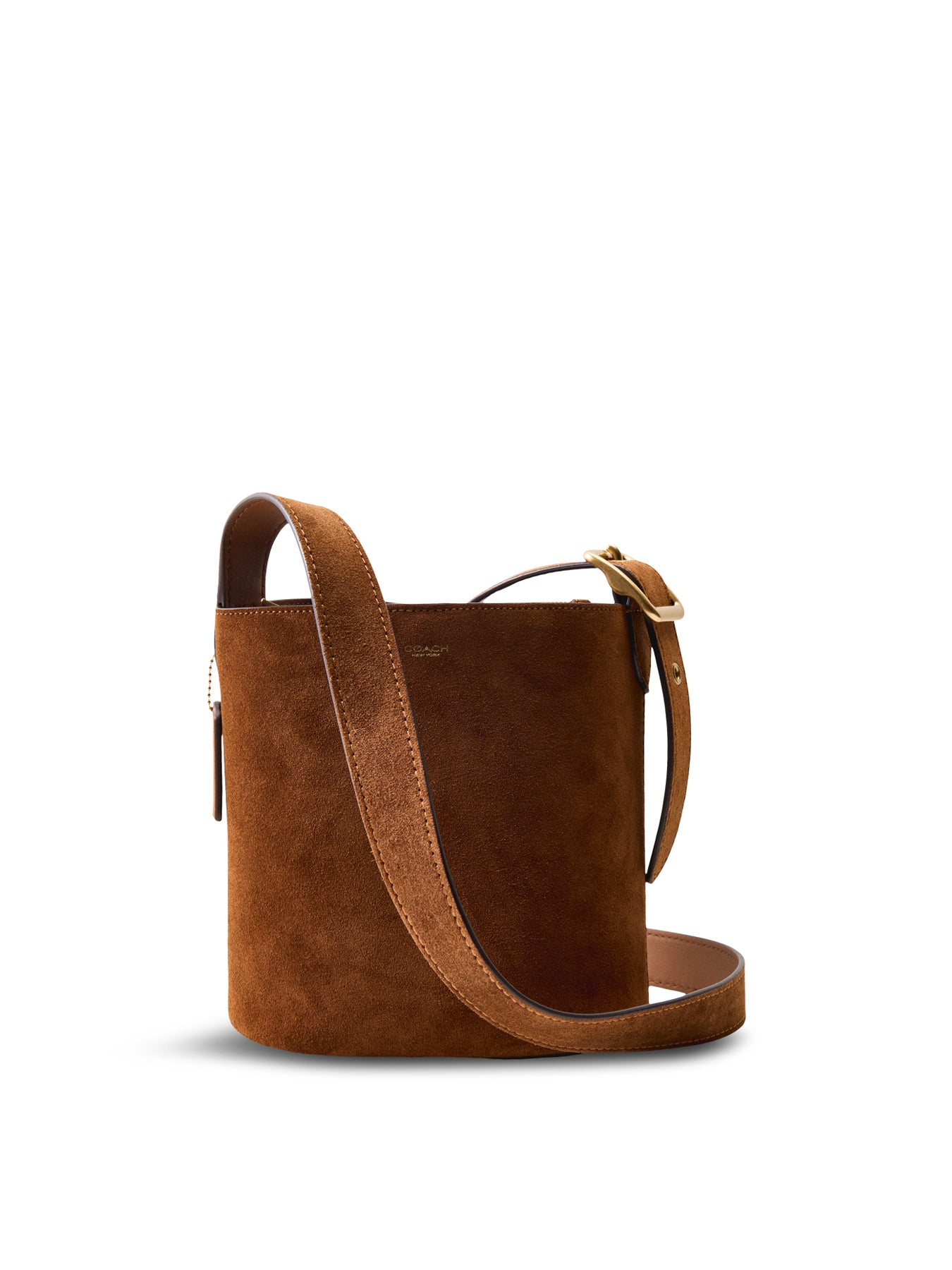 Bleecker 21 Suede Bucket Bag Warm Brown