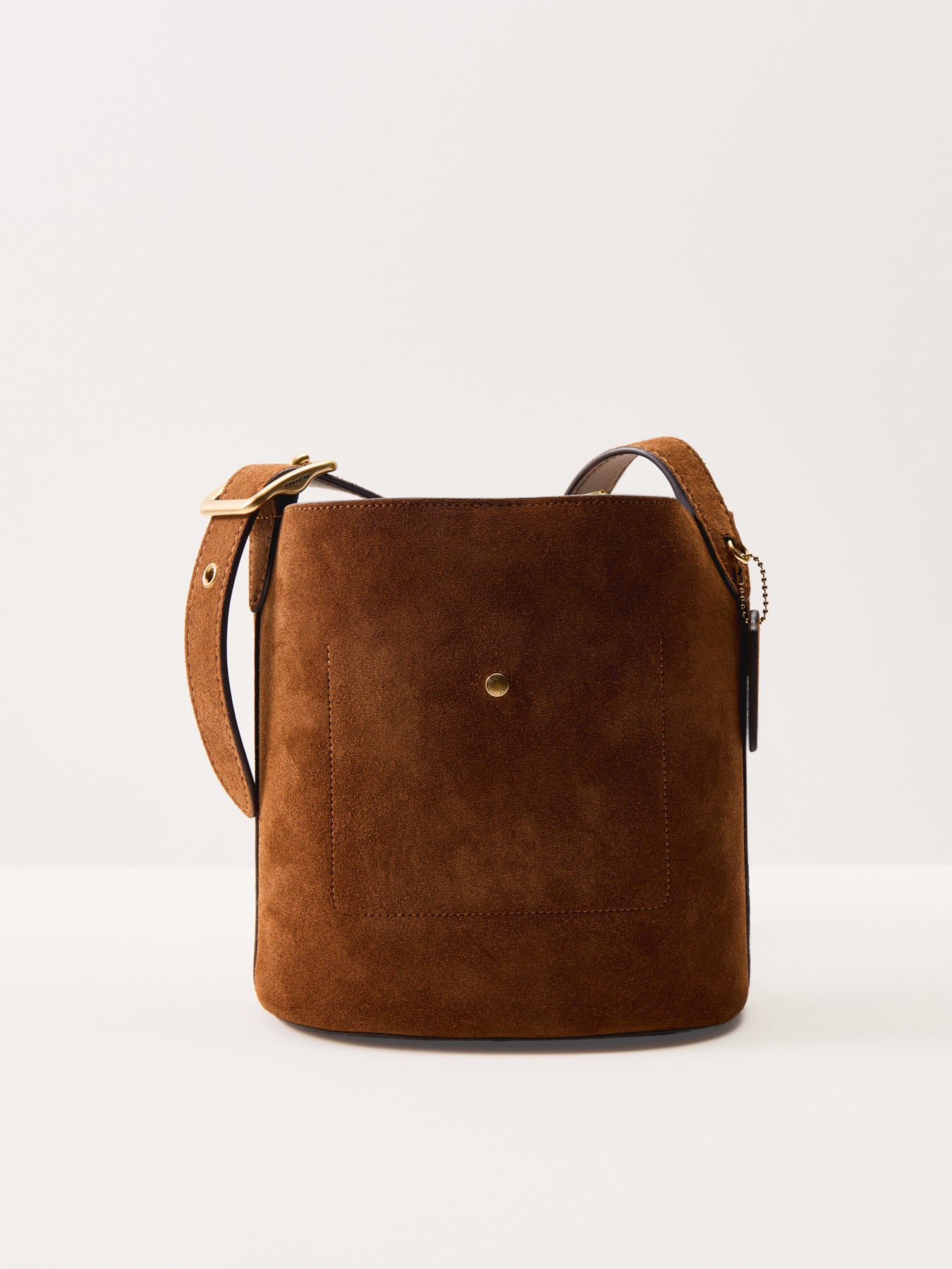 Suede Bleecker Bucket Bag 21 Brown