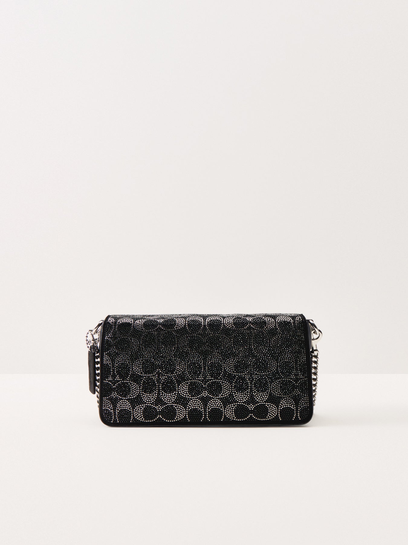 Tabby 26 Crystal Suede Signature C Shoulder Bag Black