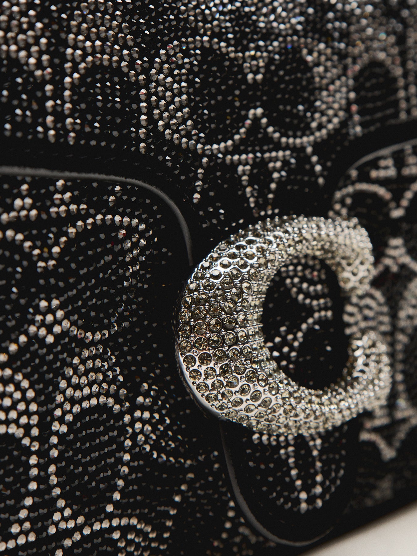 Tabby 26 Crystal Suede Signature C Shoulder Bag Black