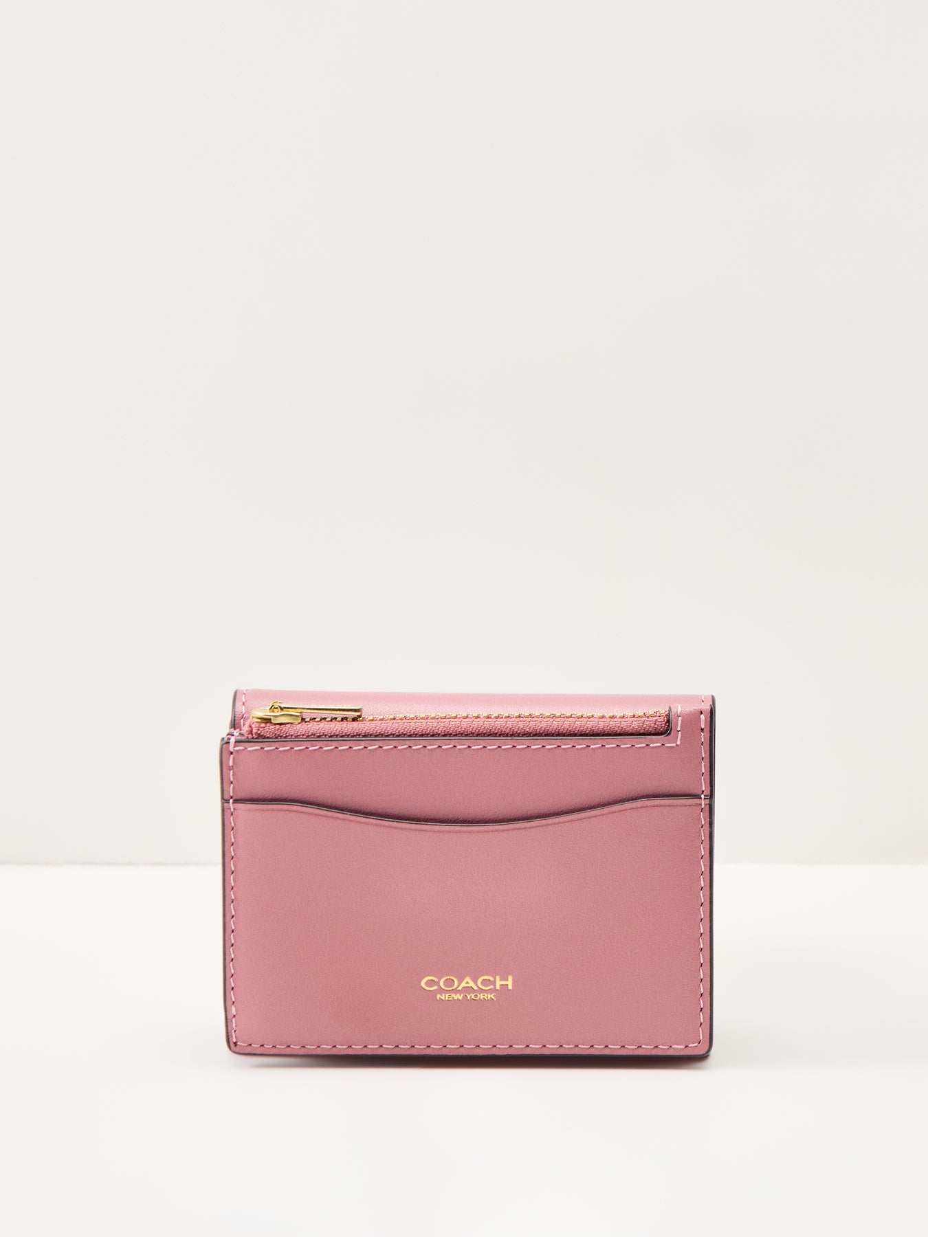 Refined Calf Leather Essential Card Holder Wallet Pink