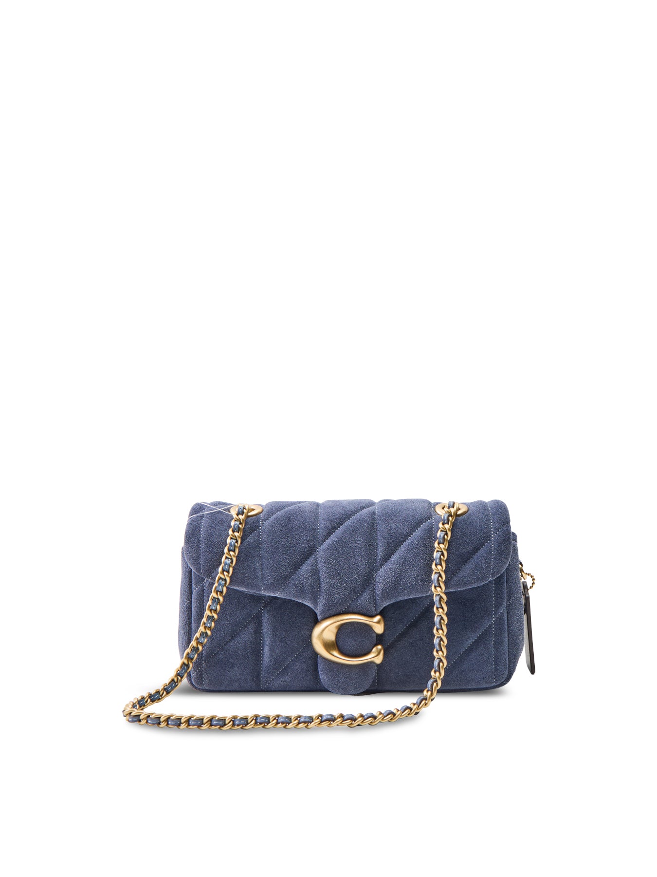 Quilted Suede Tabby Shoulder Bag 20 Blue