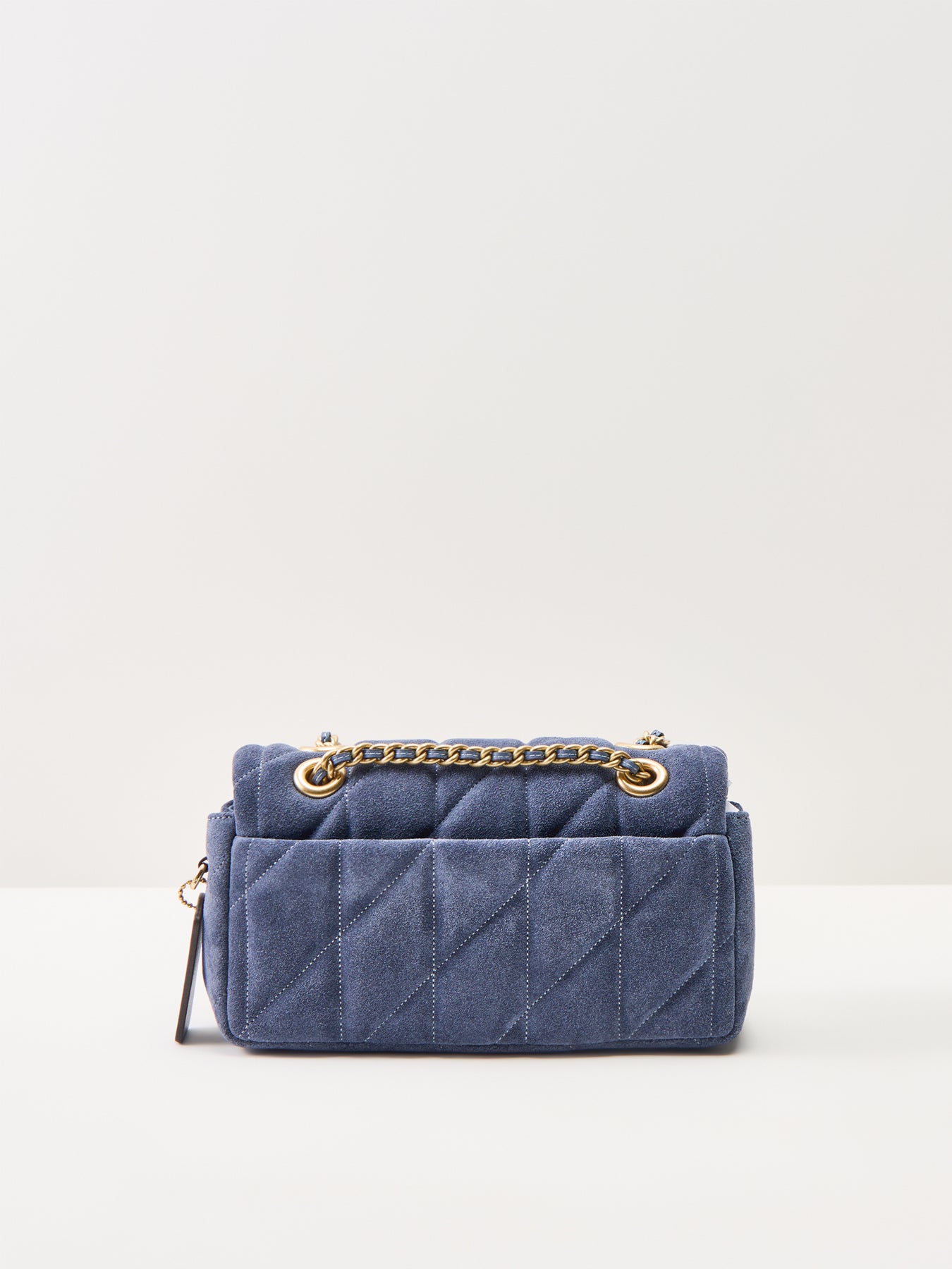 Quilted Suede Tabby Shoulder Bag 20 Blue