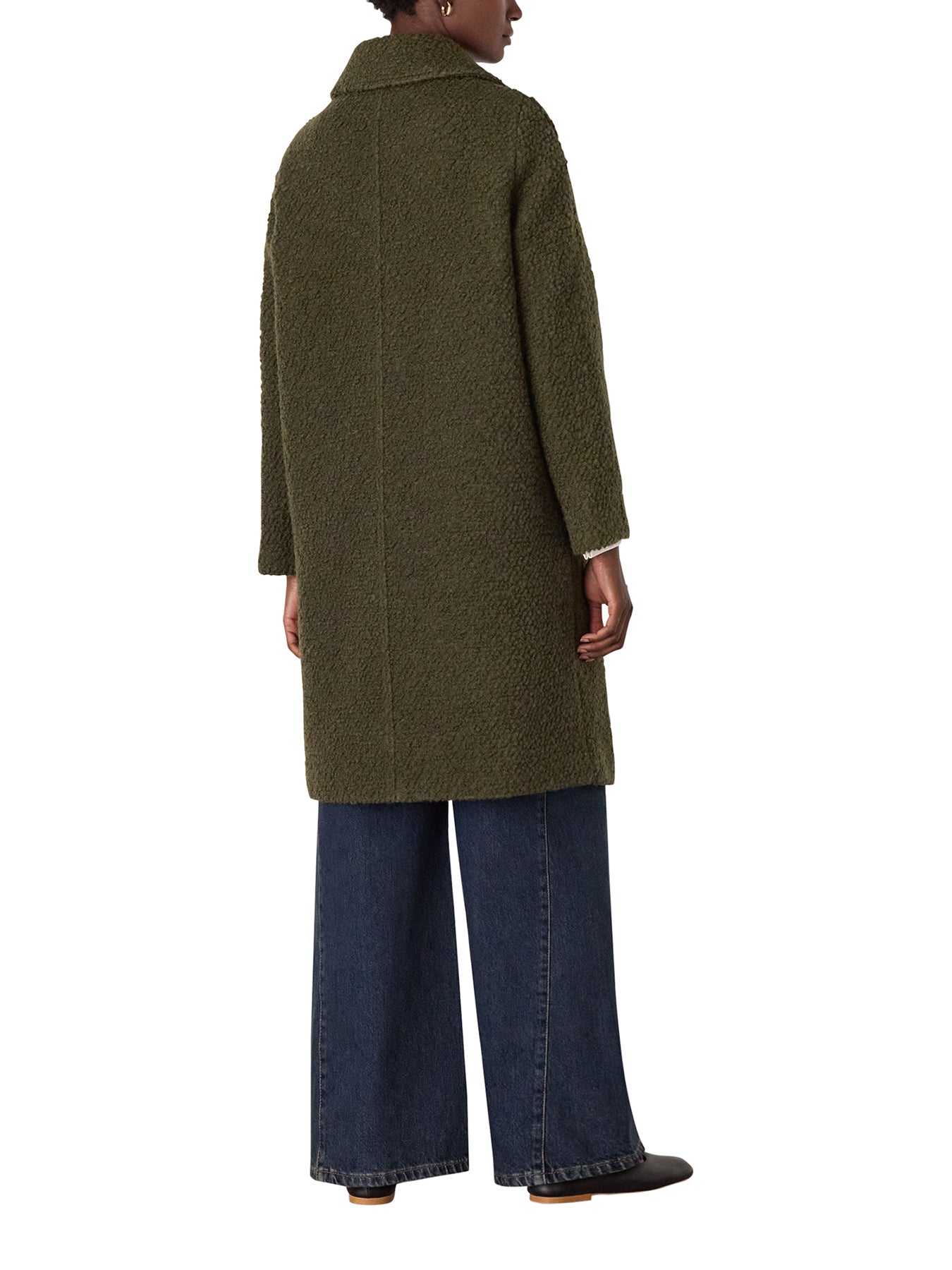 Romy Bouclé Coat Green