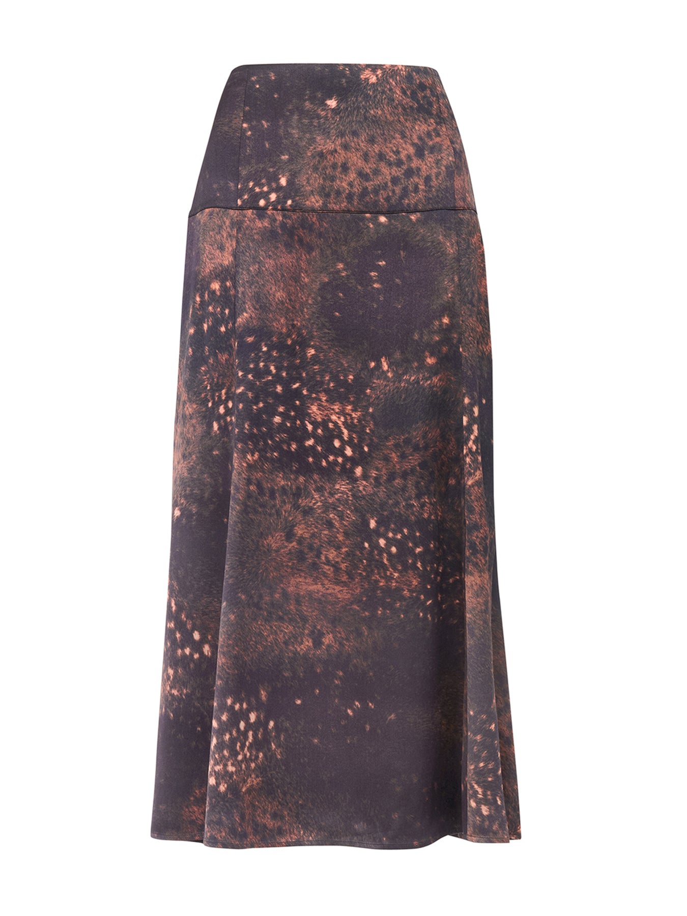 Spotted Animal Midi Skirt Brown