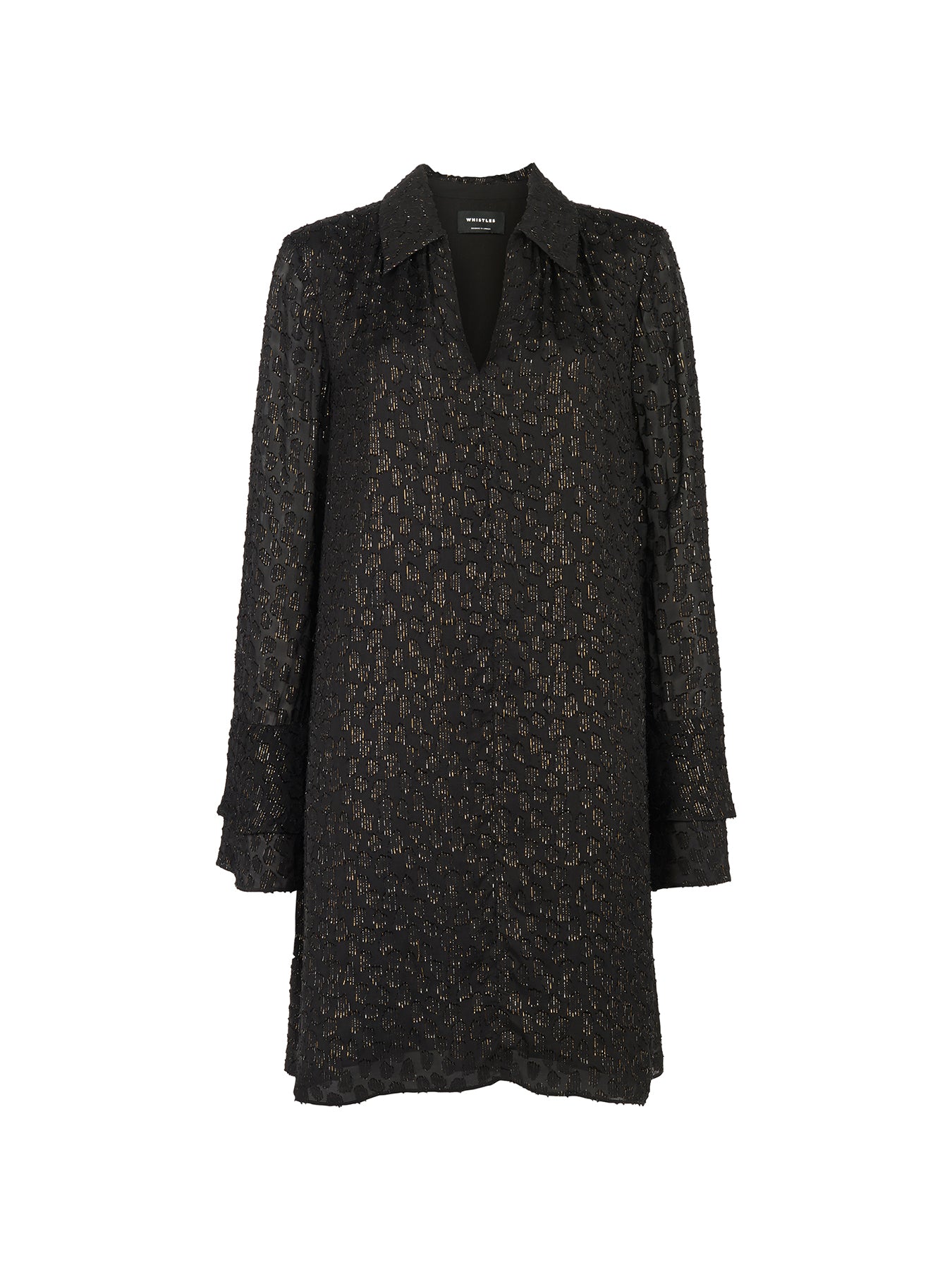 Metallic Dobby Mini Dress Silver