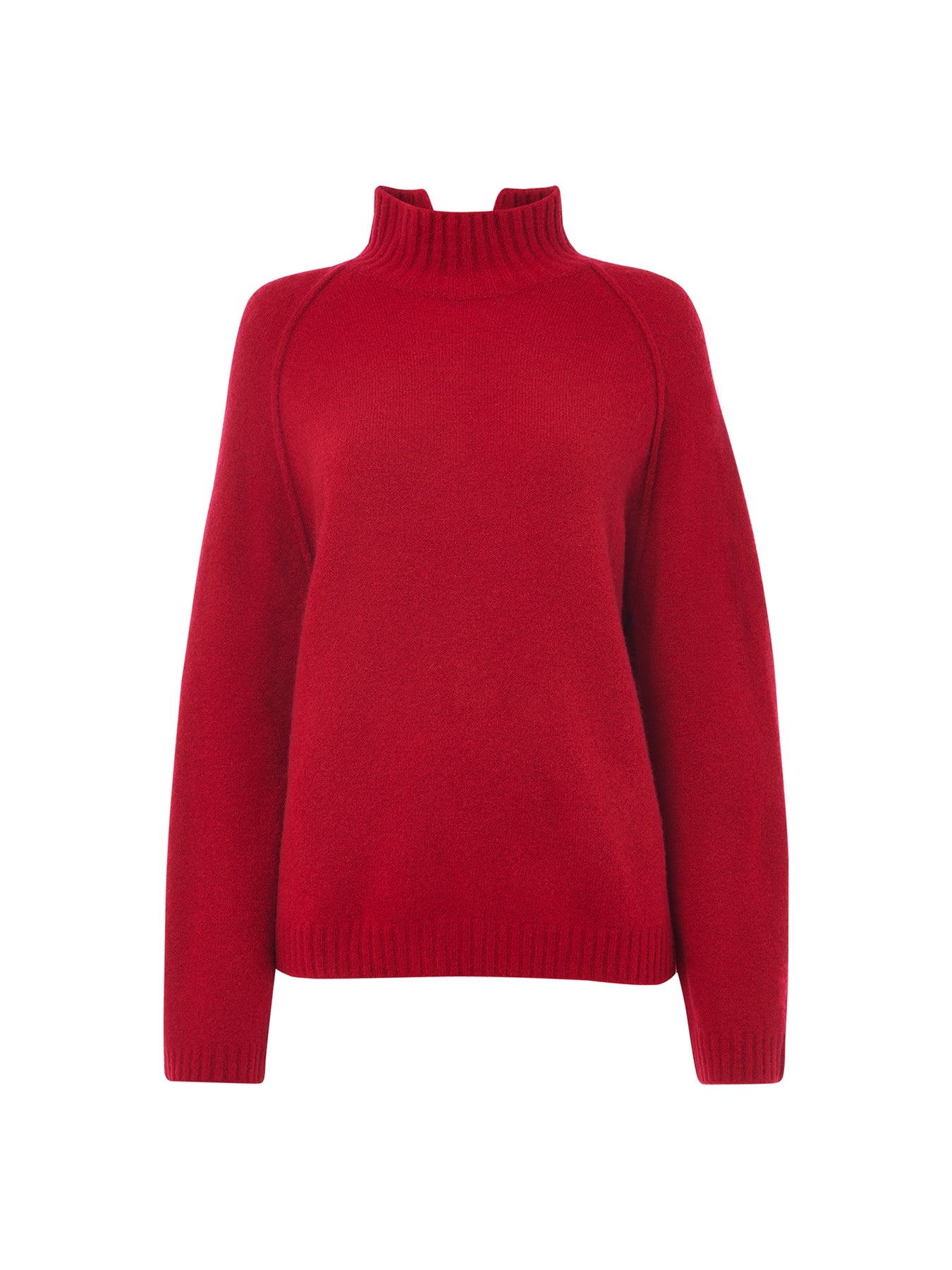 Wool Mix Split Funnel Knit Charcoal