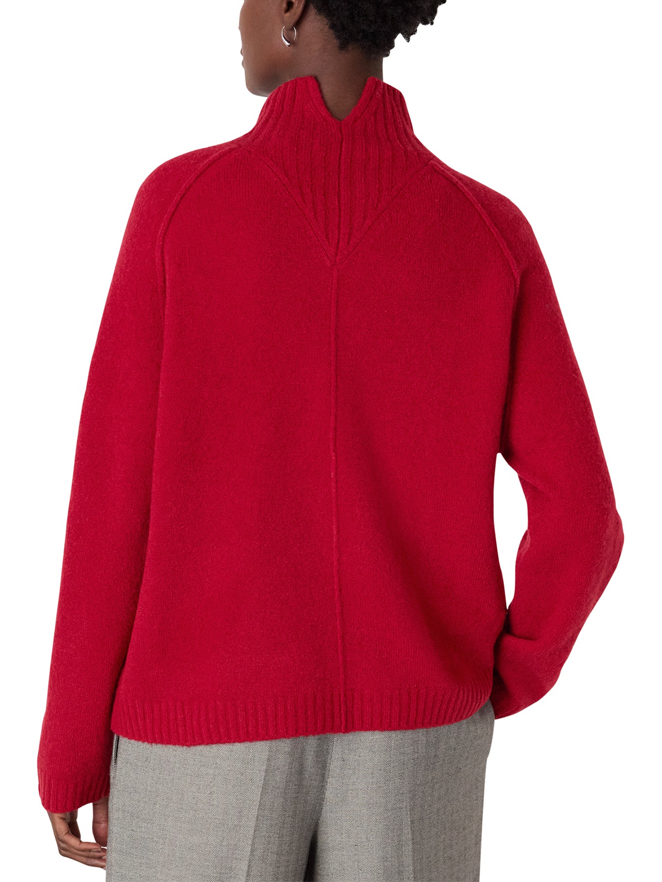 Wool Mix Split Funnel Knit Charcoal