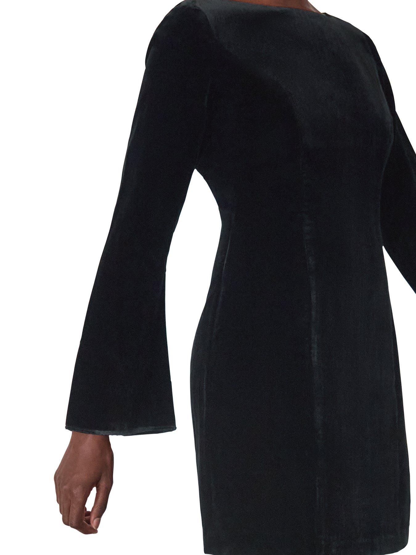 Velvet Flare Sleeve Dress Black