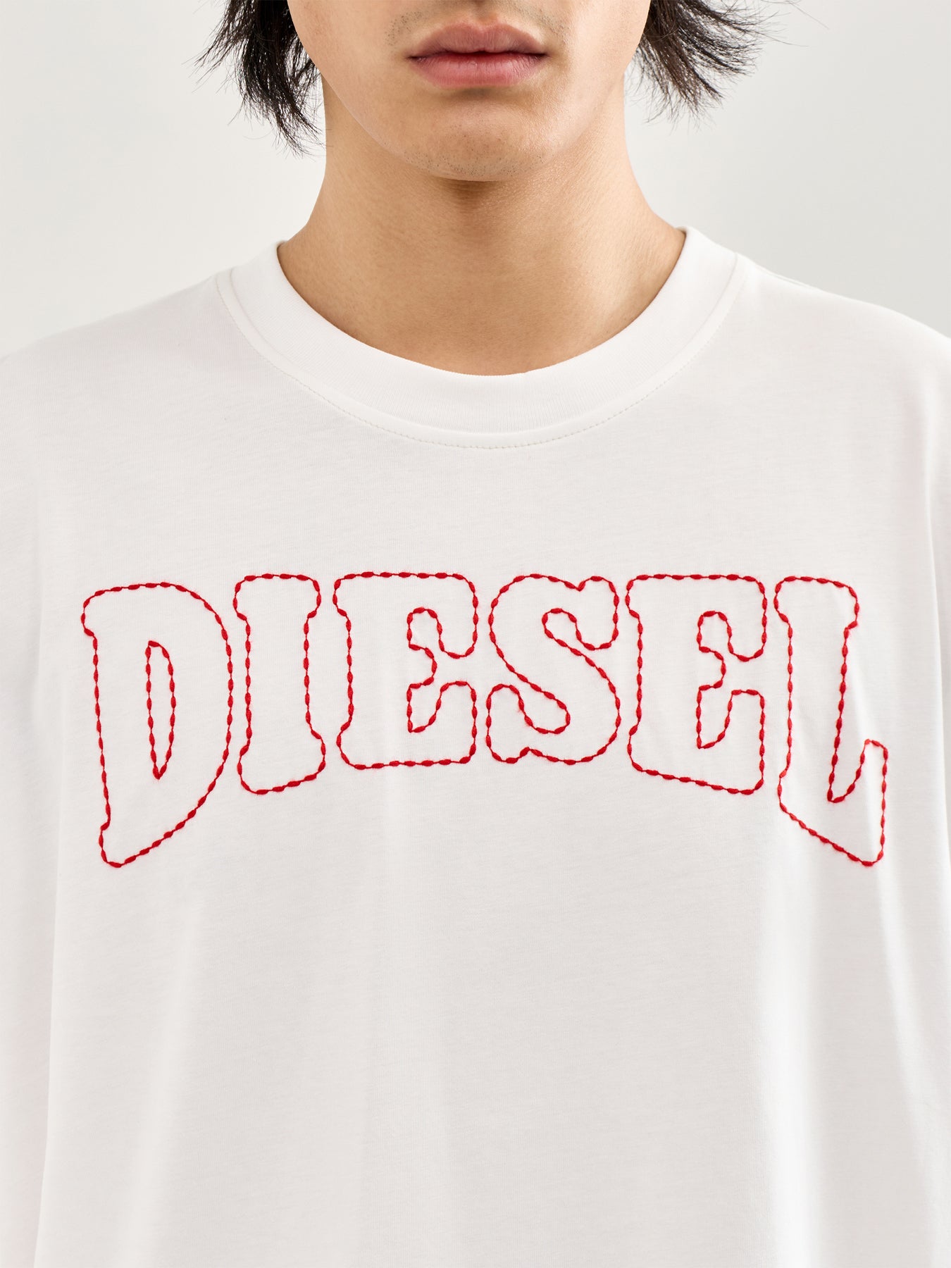 T-Norm-V10 Logo Stitching T-Shirt White