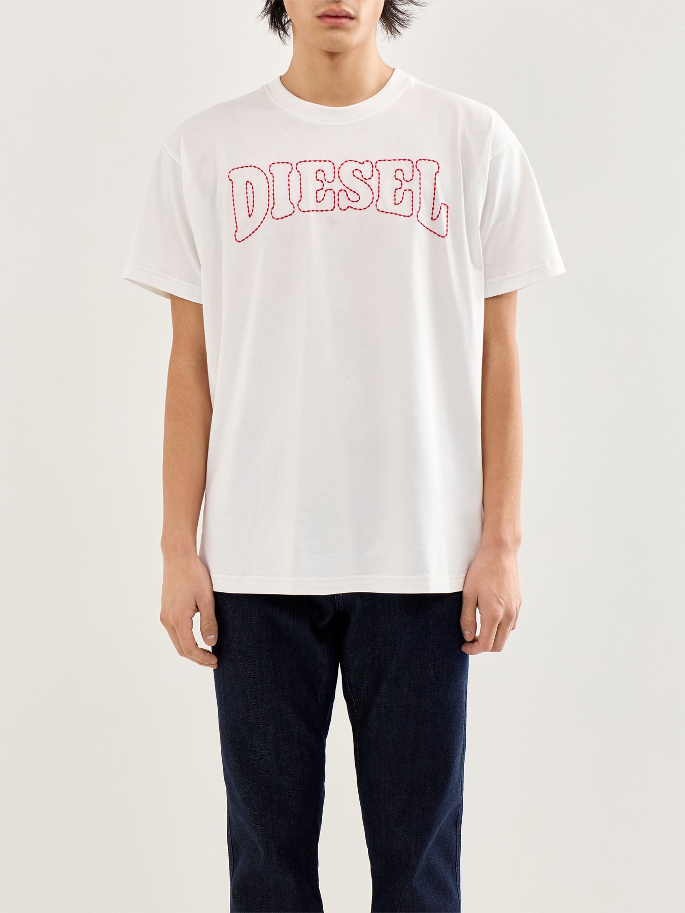 T-Norm-V10 Logo Stitching T-Shirt White