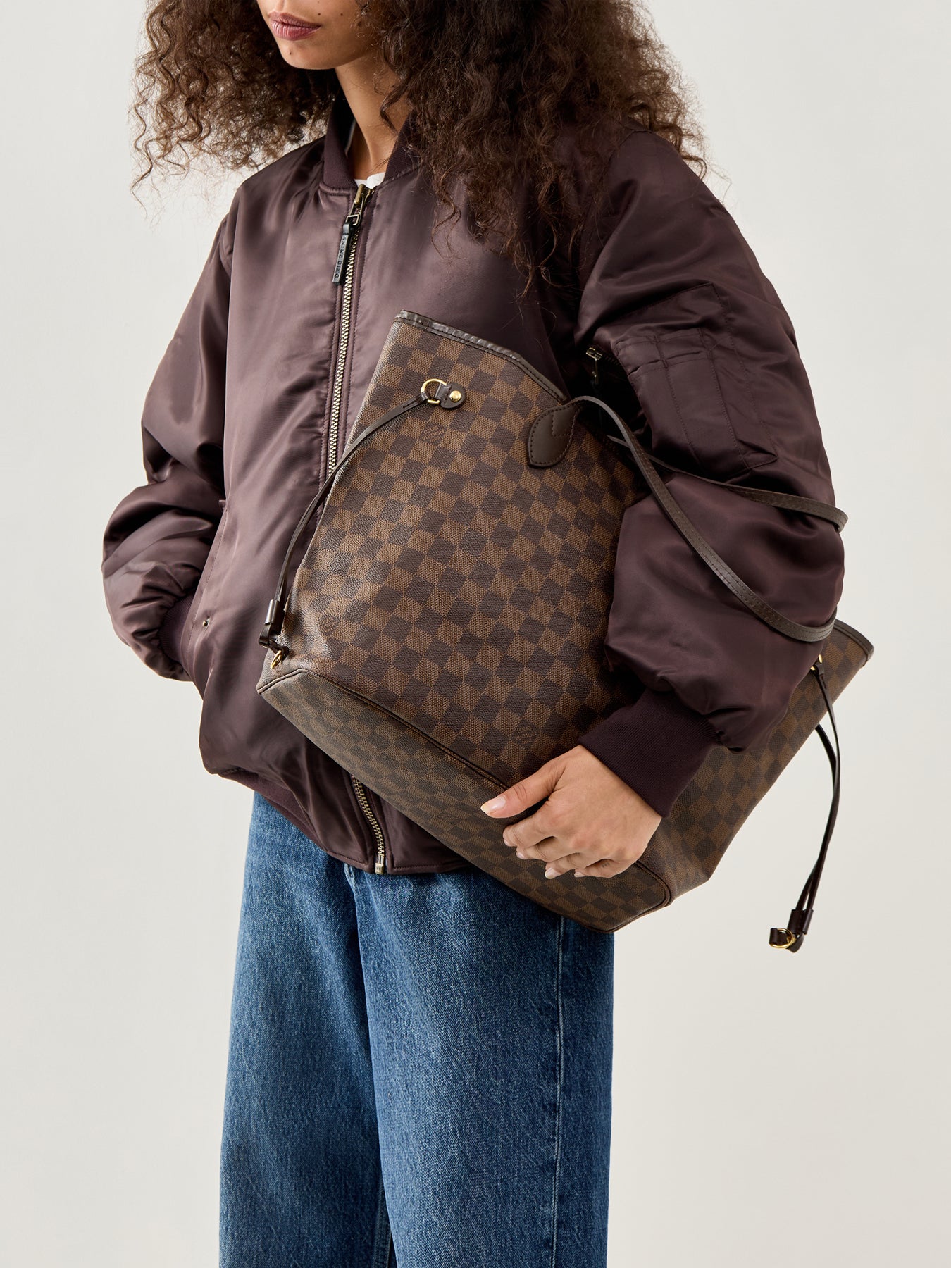 Vintage Louis Vuitton Neverfull MM Damier Ebene Brown