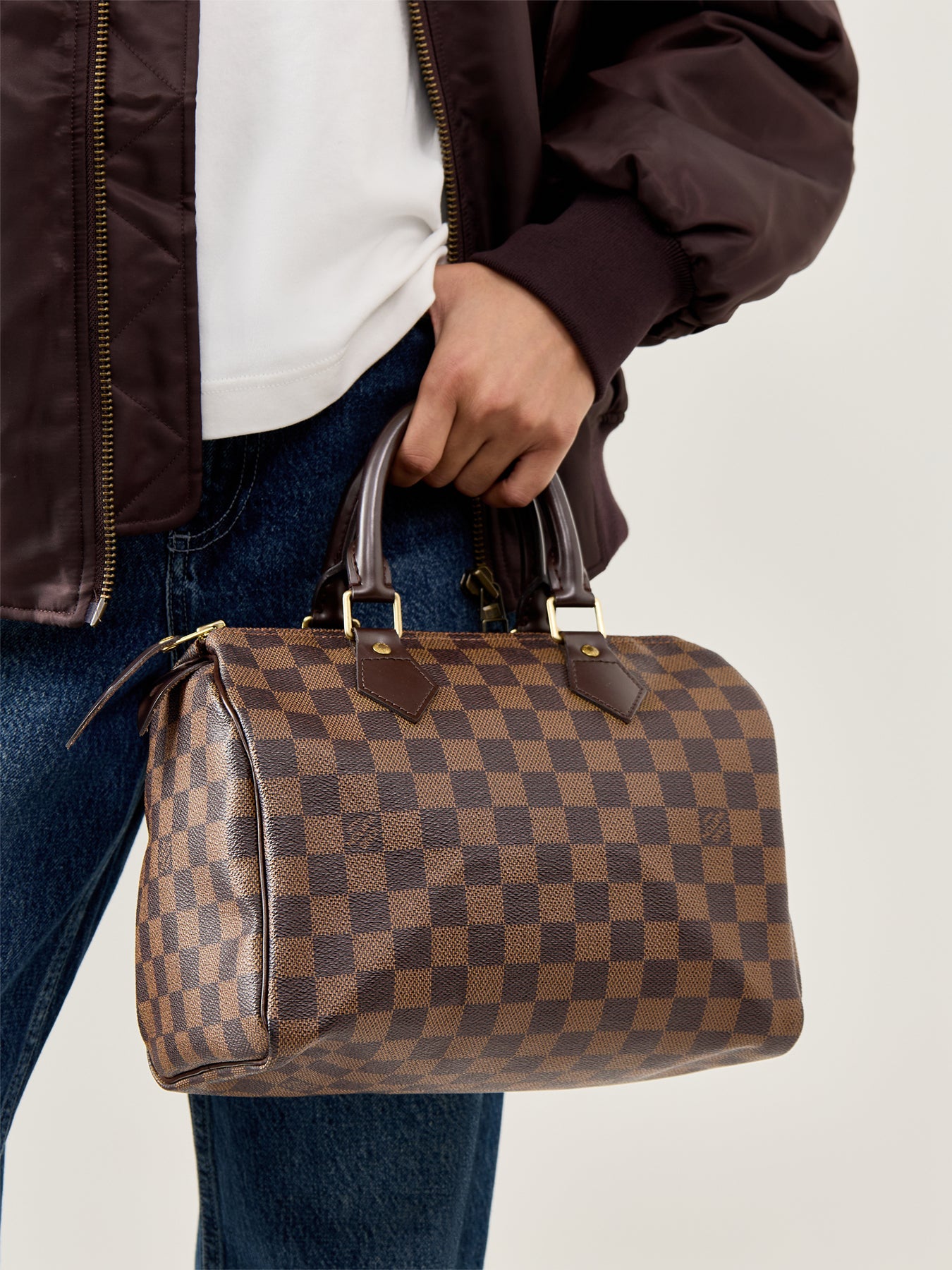 Vintage Louis Vuitton Speedy 25 Damier Ebene Brown – Fenwick