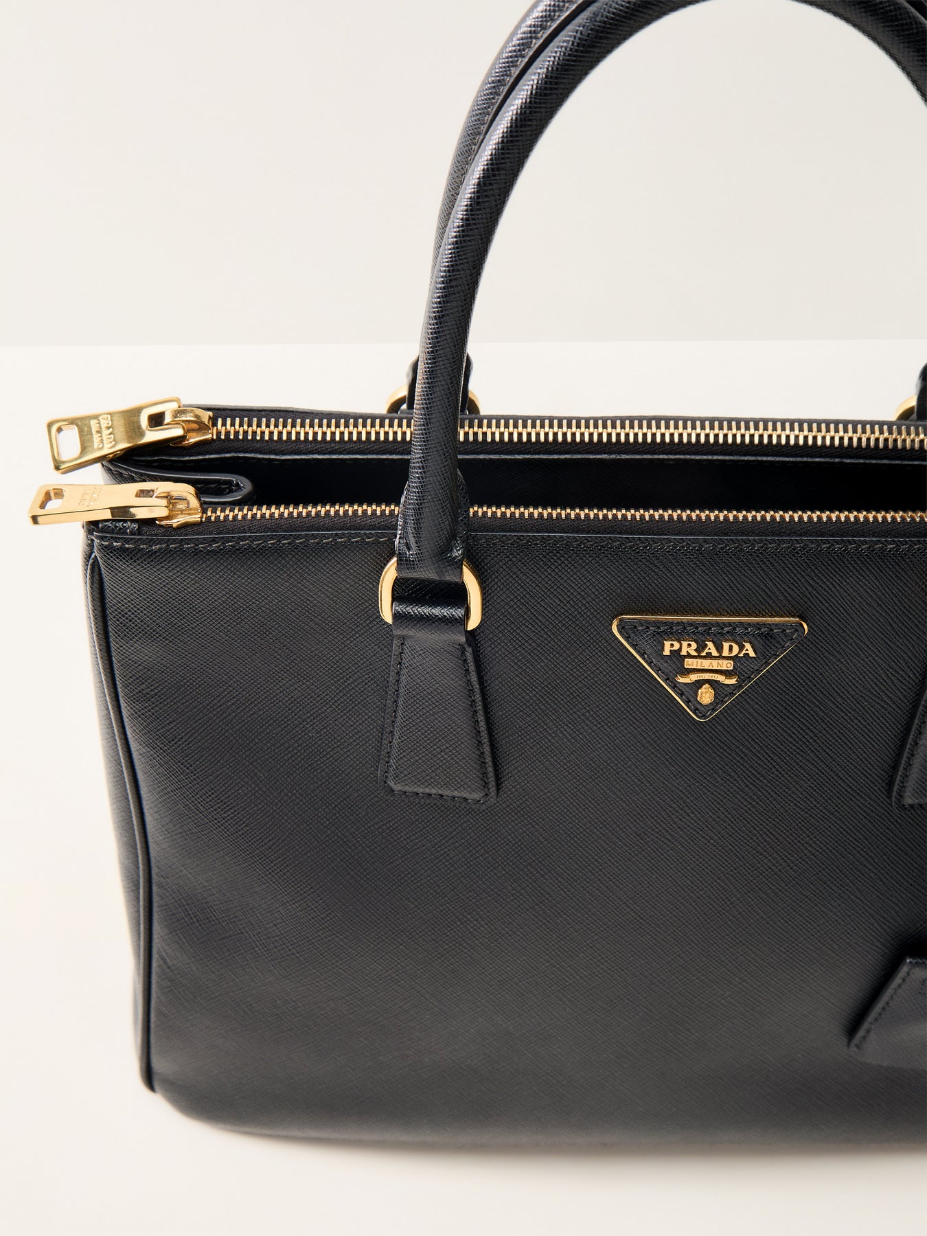 Vintage Prada Galleria Large Saffiano Bag Black