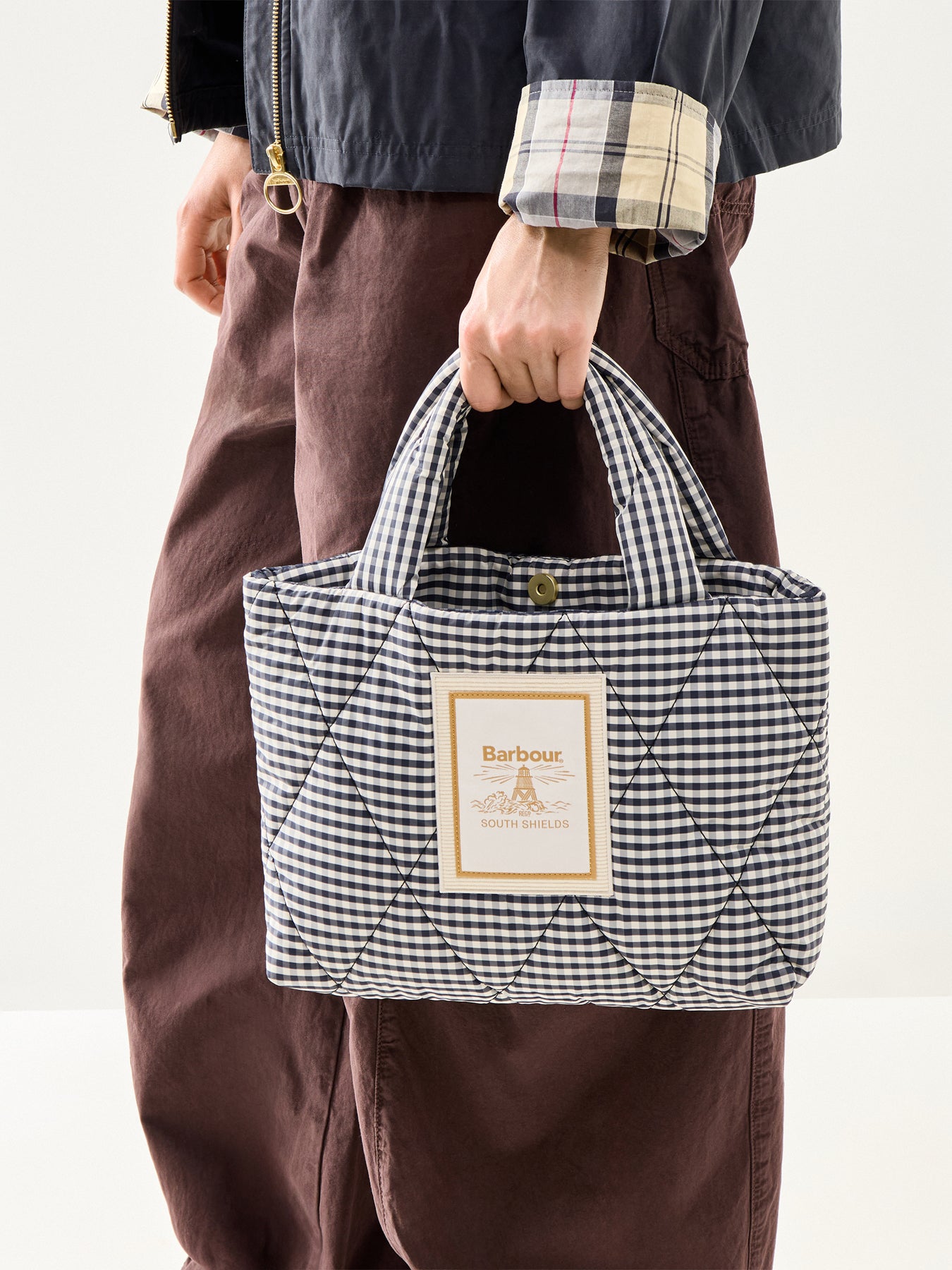 Riah Mini Quilted Tote Bag Gingham