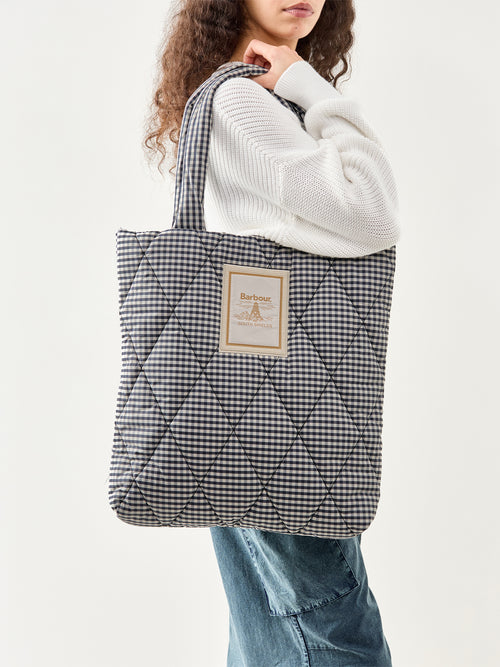 Riah Quilted Tote Bag Gingham