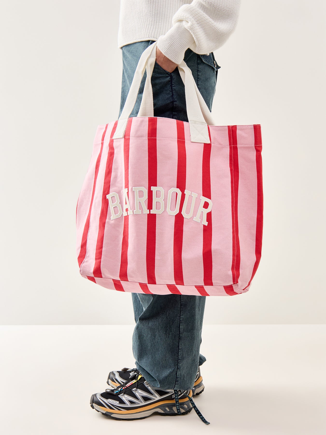 Emily Stripe Tote Bag Pink