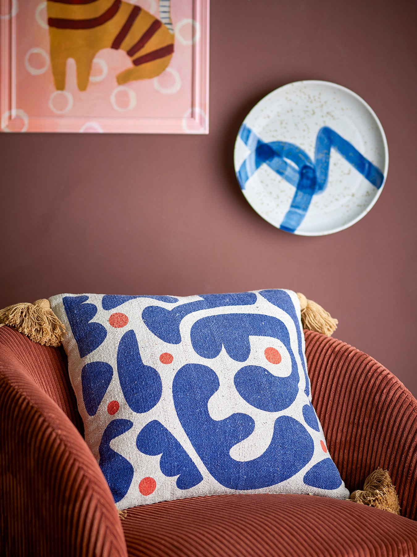 Bloomingville Eviaya Cushion Blue