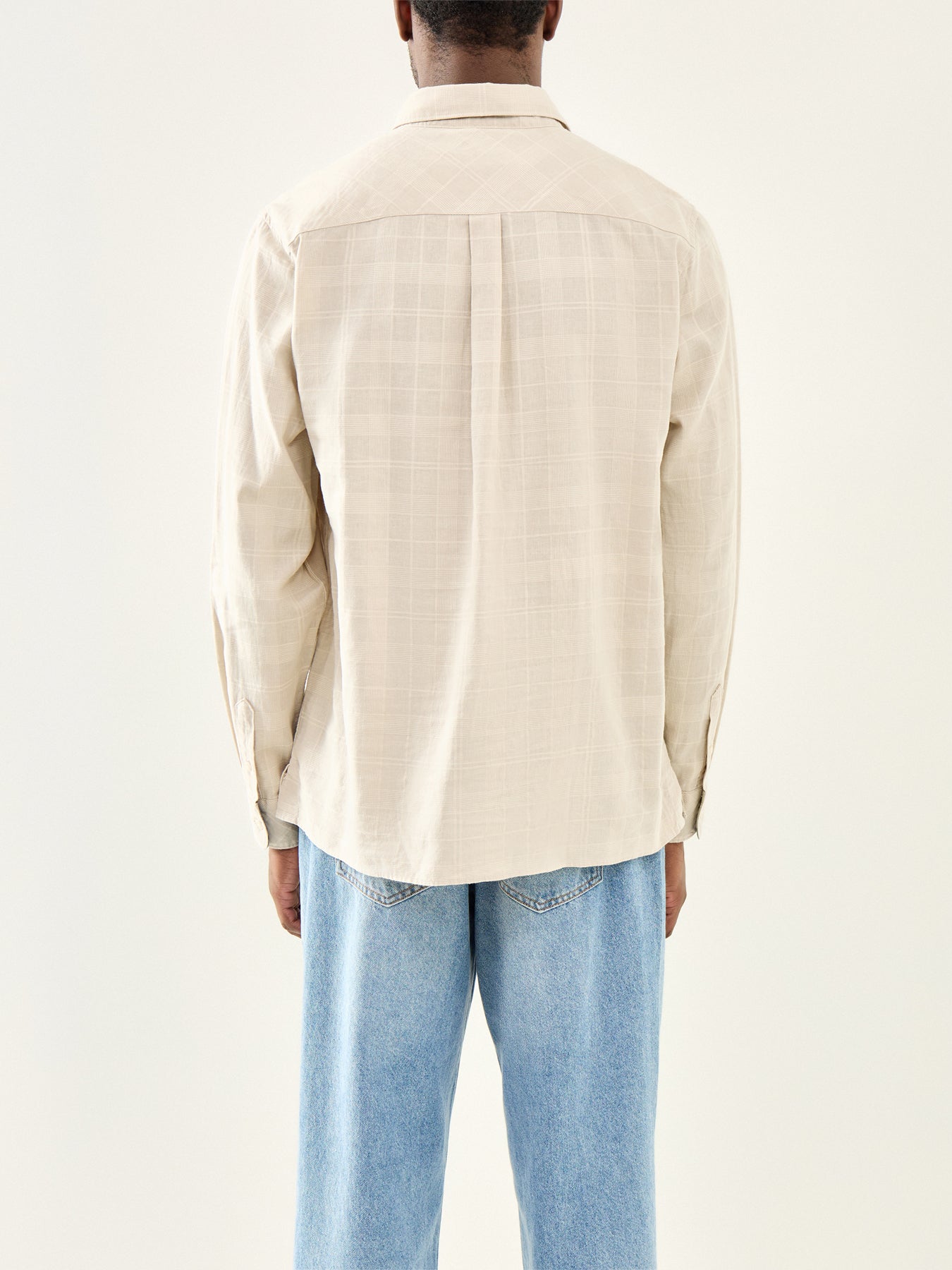 Ingswell Textured Tartan Relaxed Shirt Cream