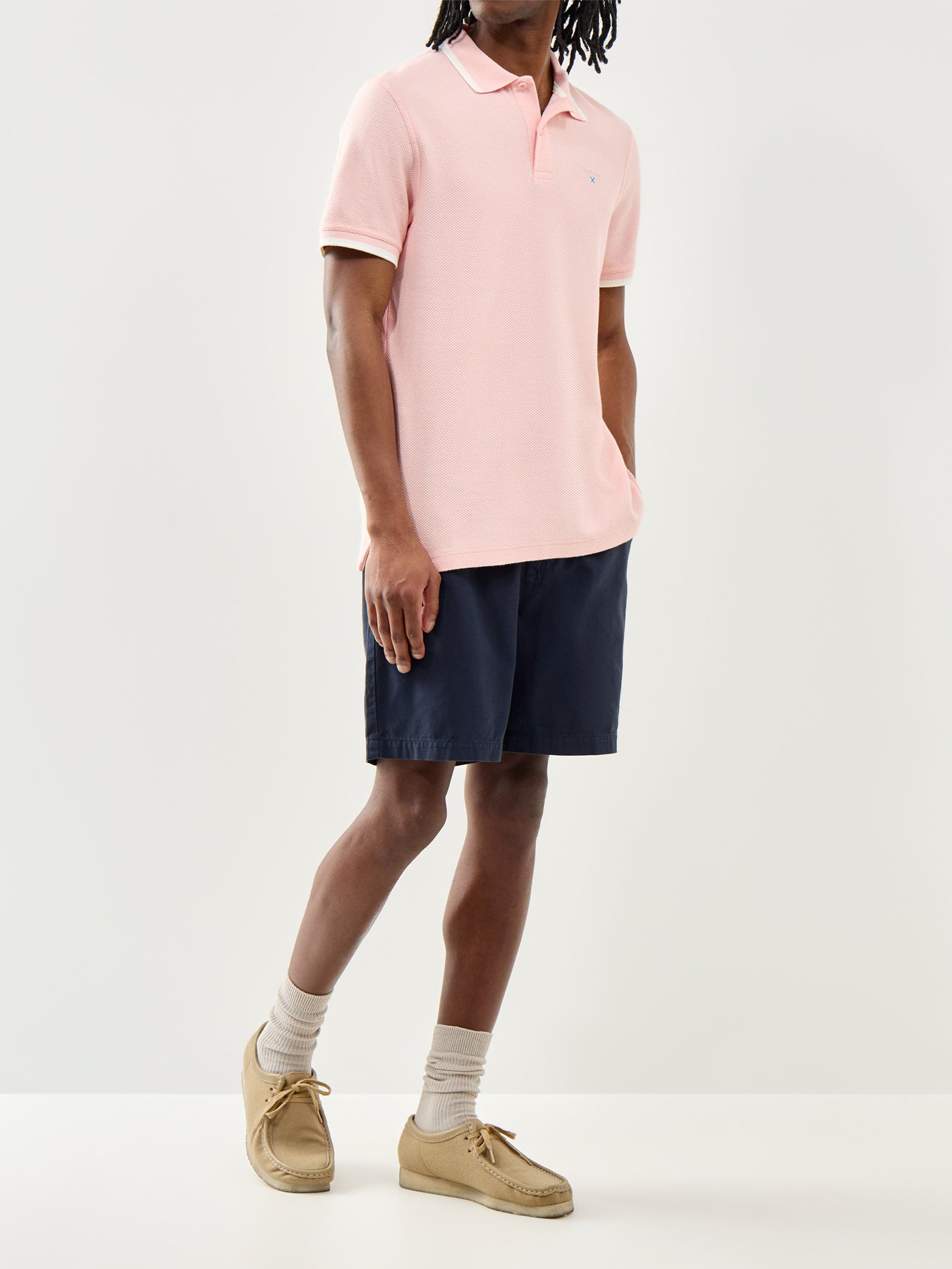 Barbour Washed Oxford Relaxed Shorts Navy