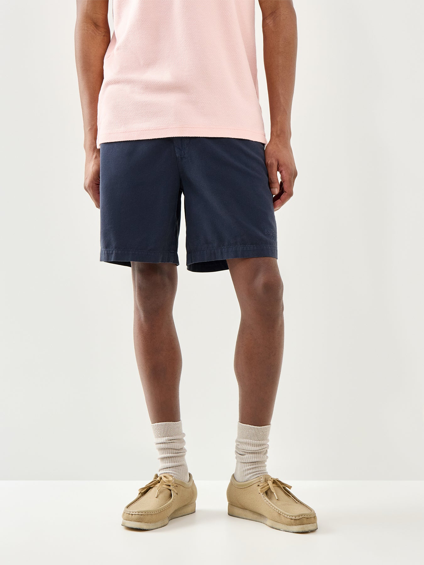 Barbour Washed Oxford Relaxed Shorts Navy