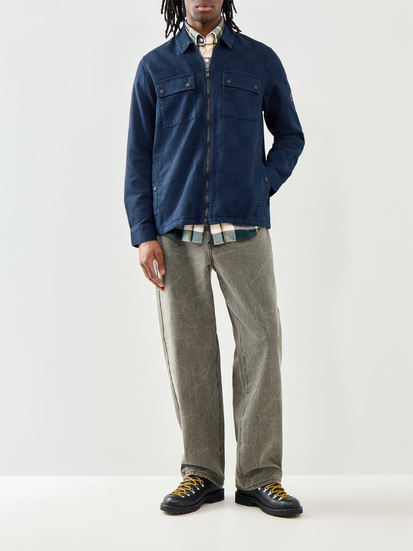 Barbour International Blackstreak Jacquard Overshirt Navy