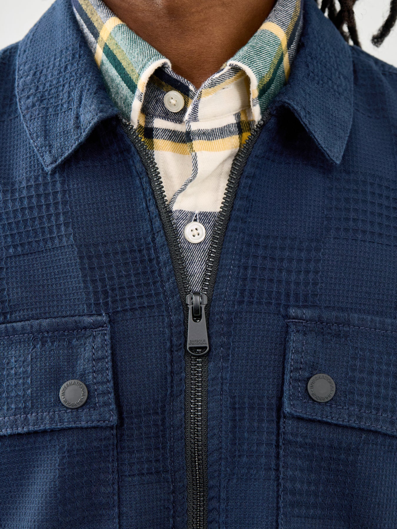 Barbour International Blackstreak Jacquard Overshirt Navy