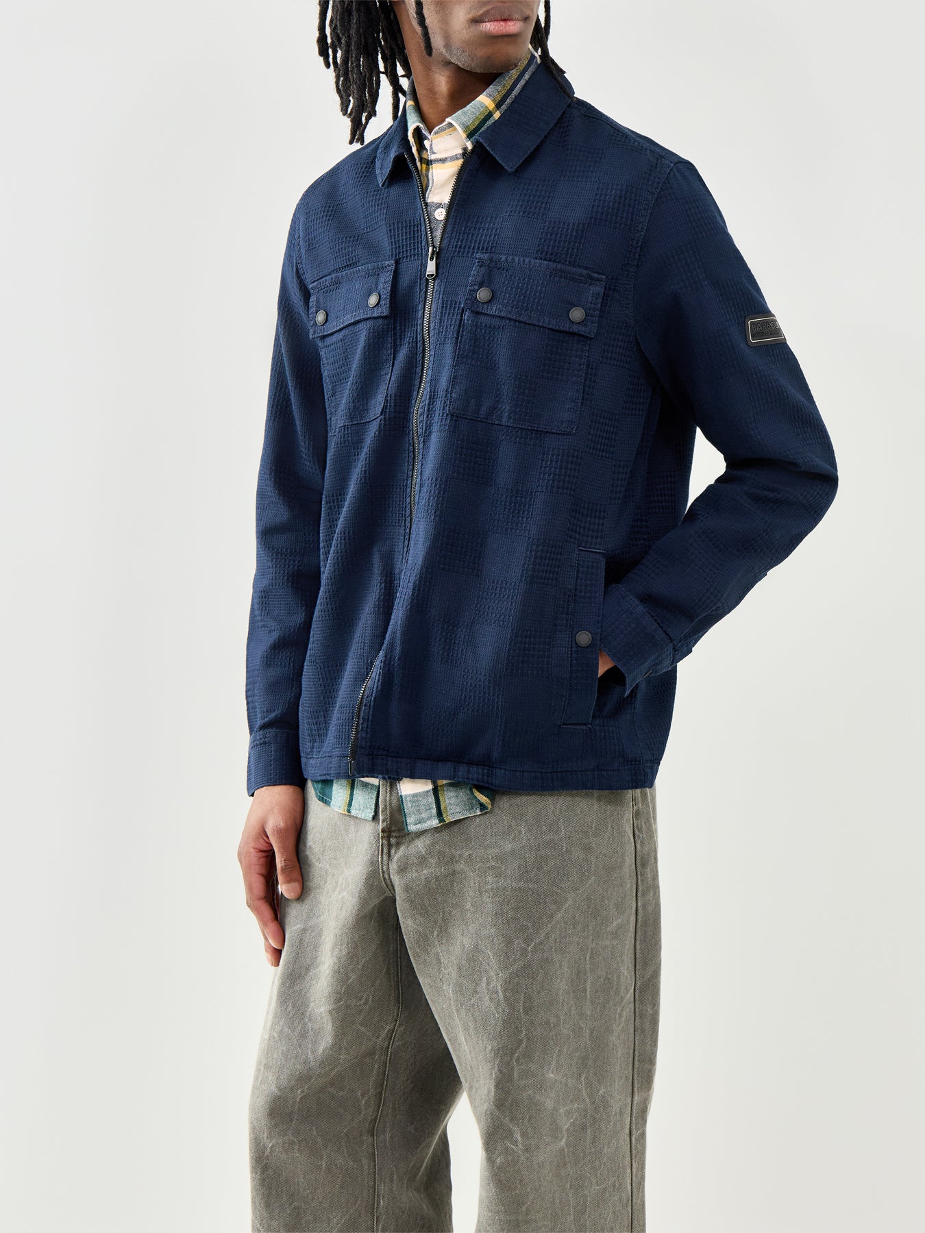 Barbour International Blackstreak Jacquard Overshirt Navy
