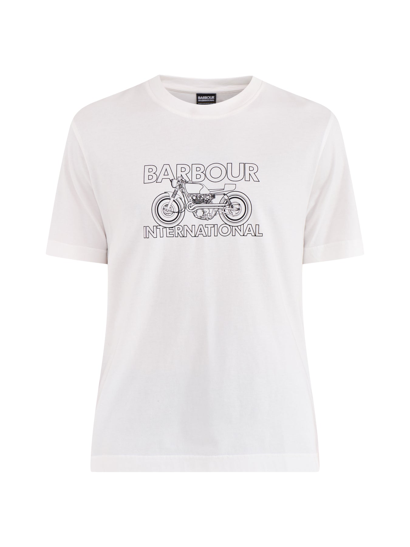 Motorbike Graphic Cotton T-Shirt Cream