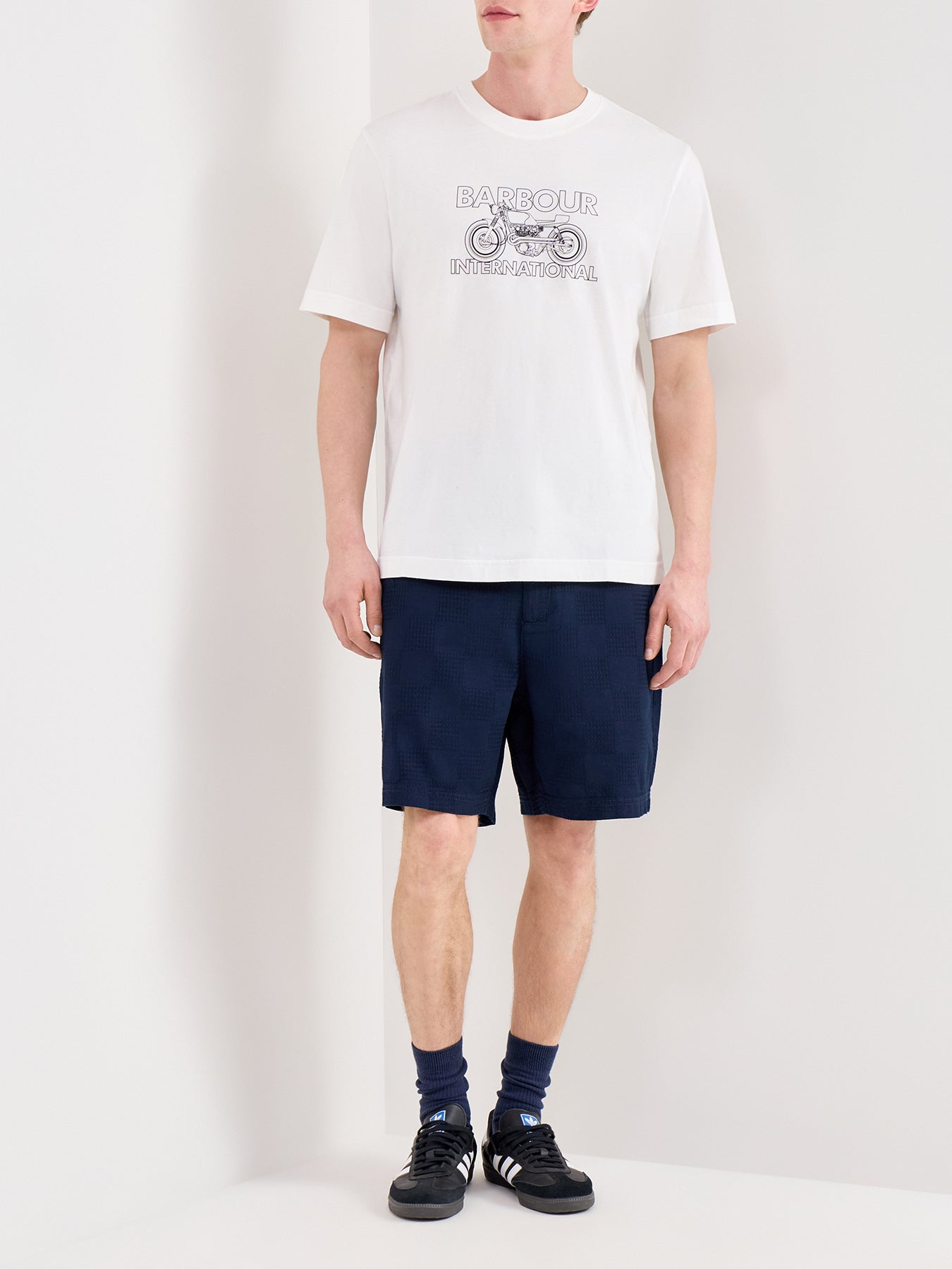 Motorbike Graphic Cotton T-Shirt Cream