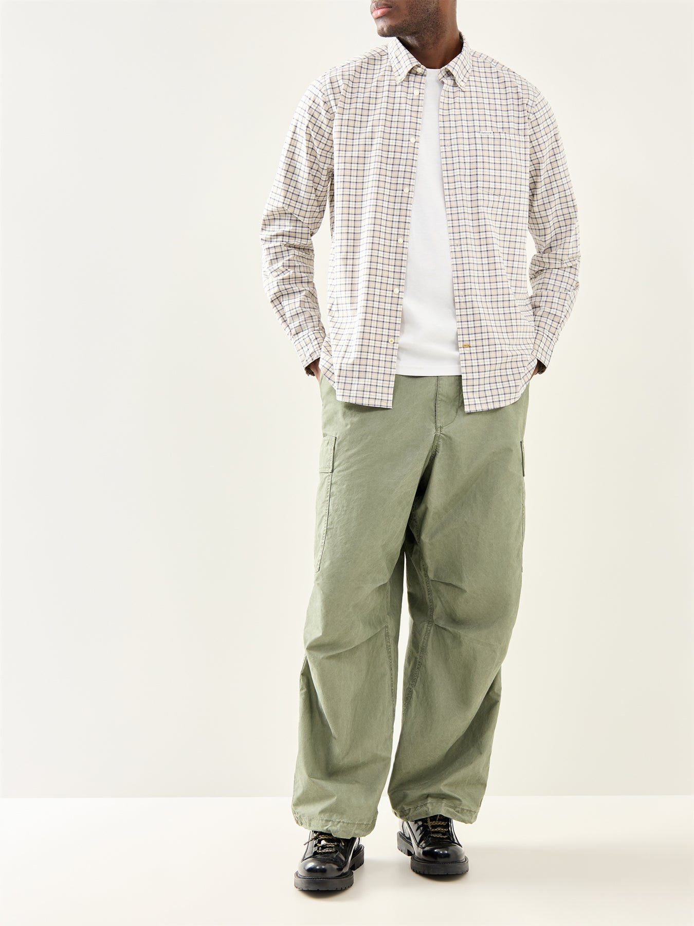 Deep Cuff Evan Tipped T-Shirt White