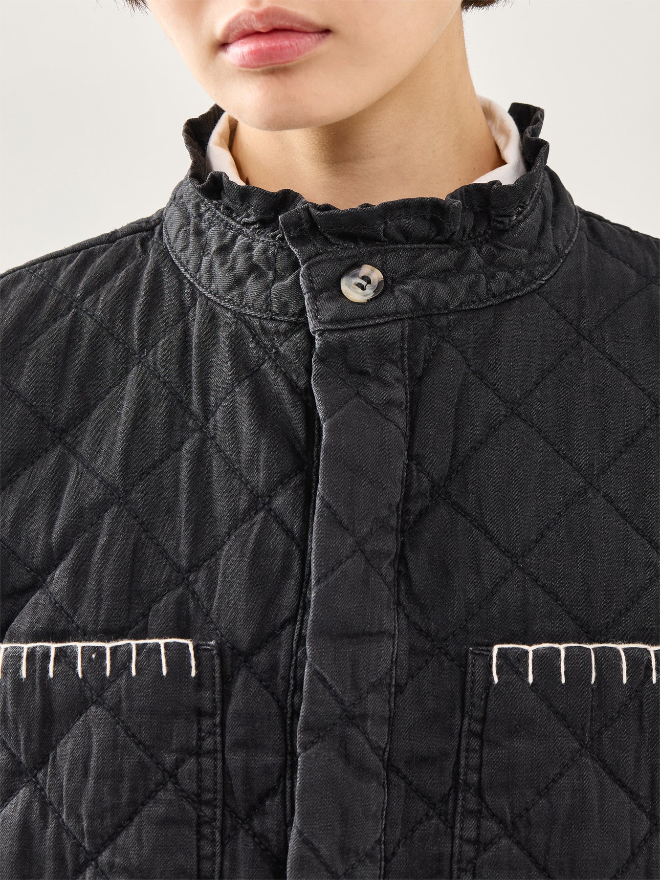 Quilted Pablo Recycled Cotton Jacket Indigo