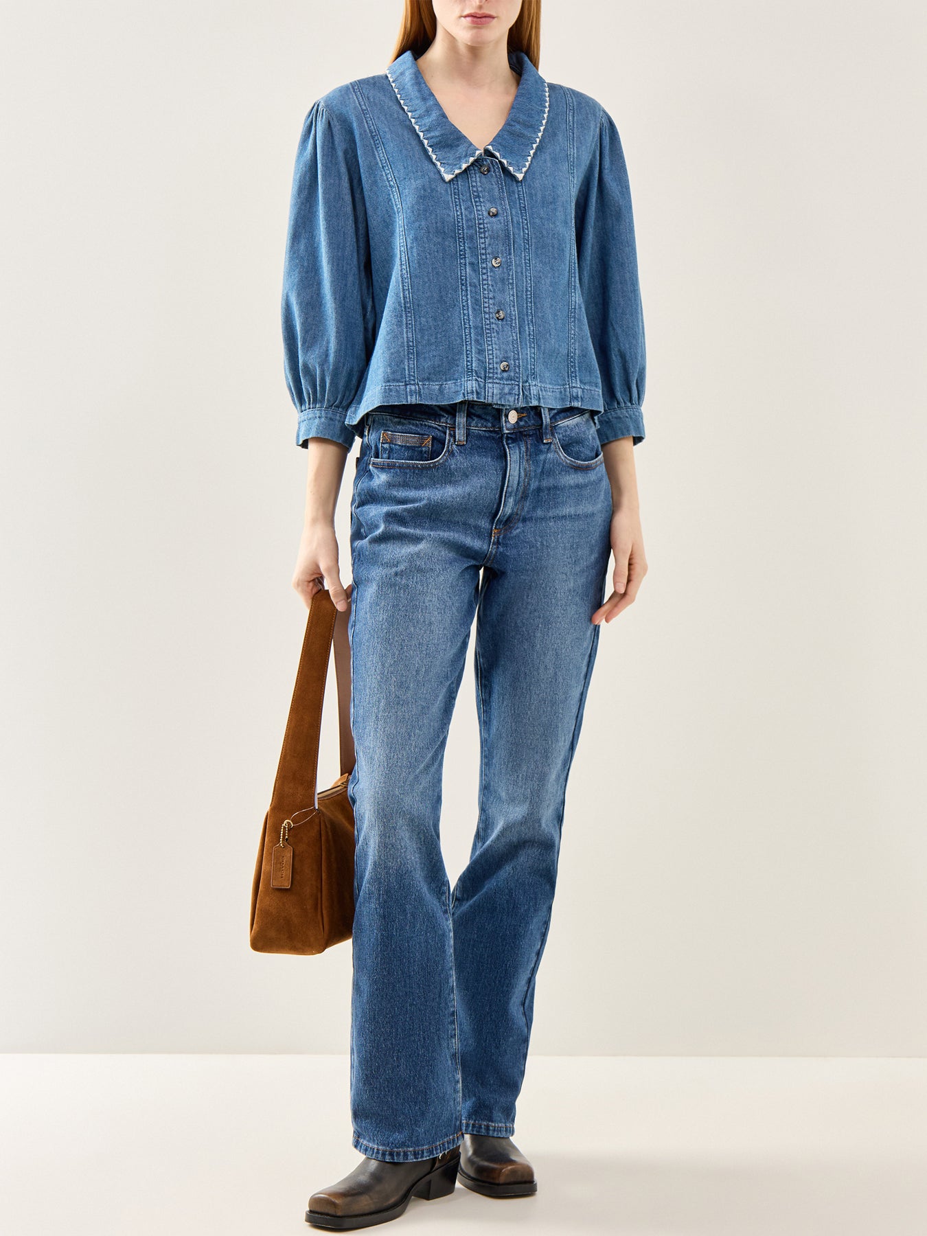 Talia Button Down Top Denim