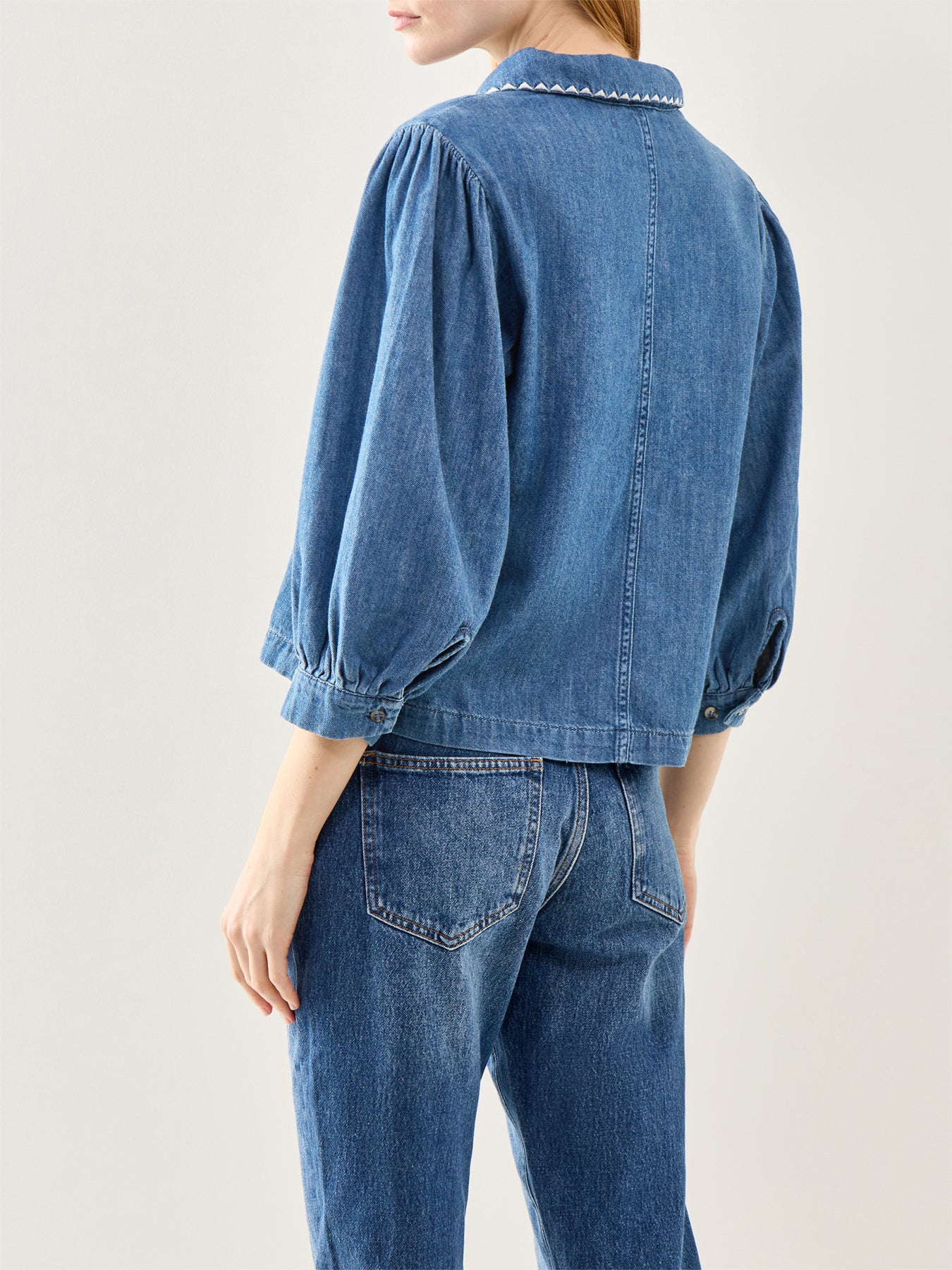 Talia Button Down Top Denim