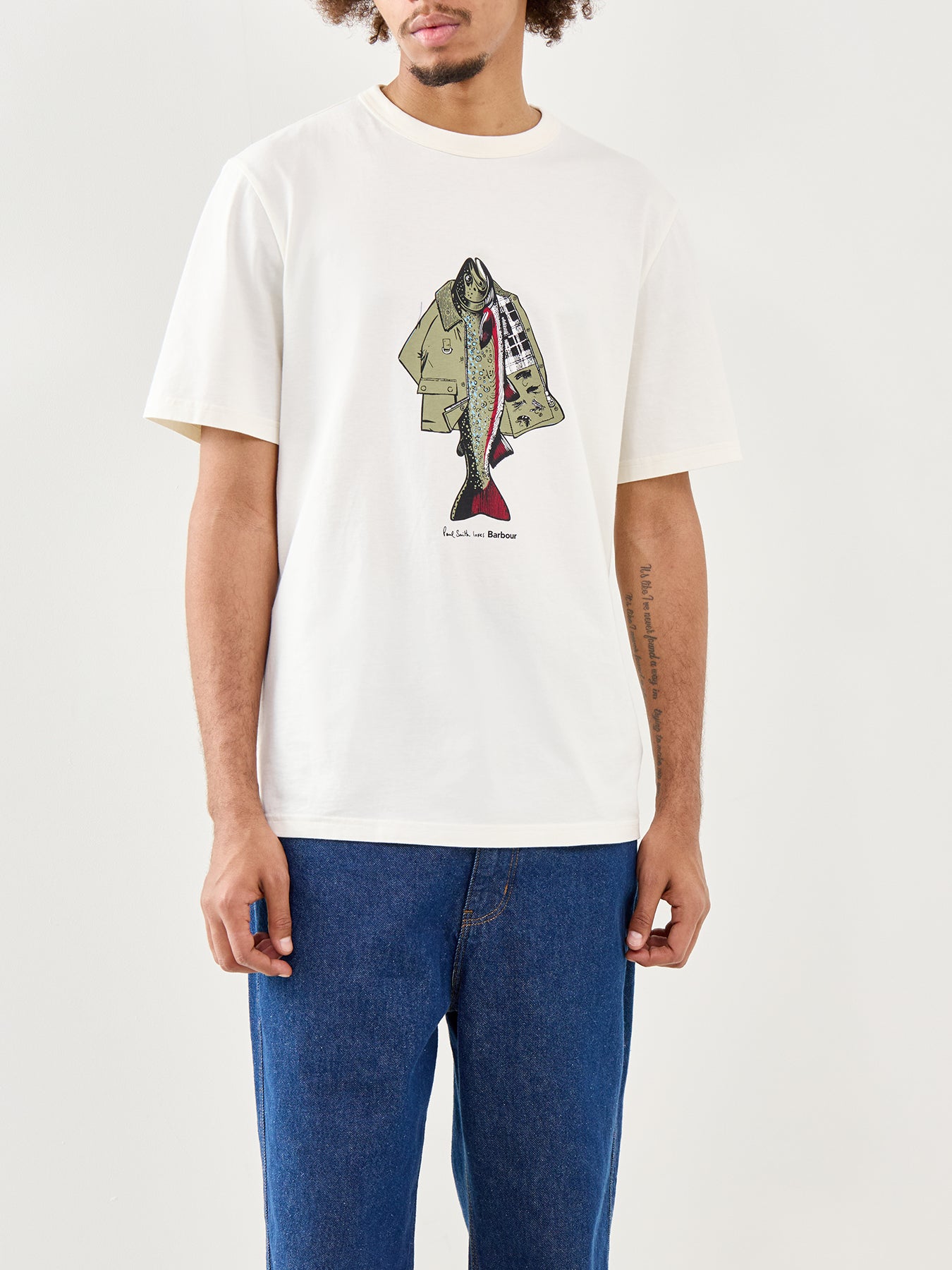 Paul Smith Loves Barbour Fishing Jacket Graphic T-Shirt