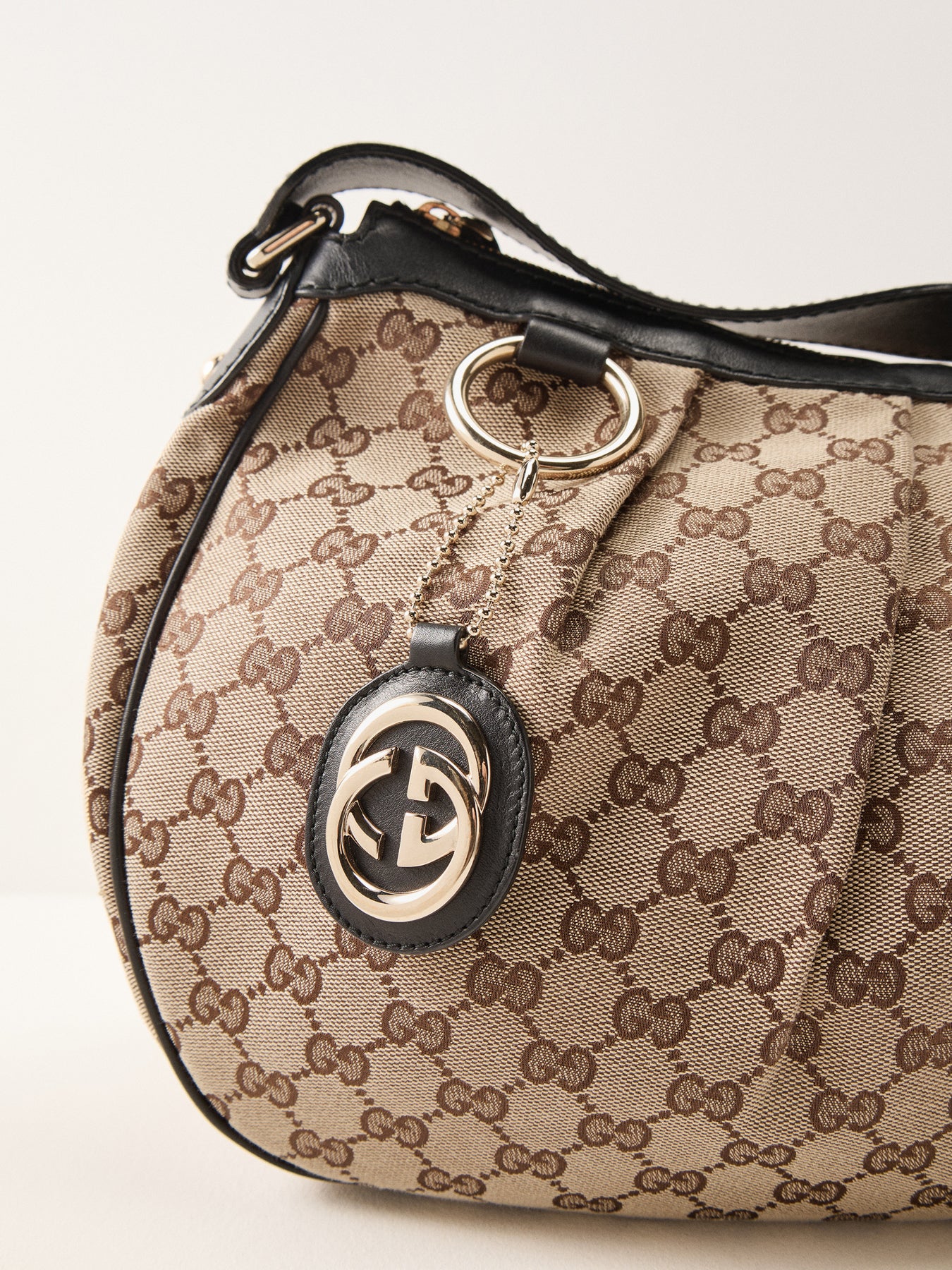 Vintage Gucci Sukey Hobo Bag Black Canvas