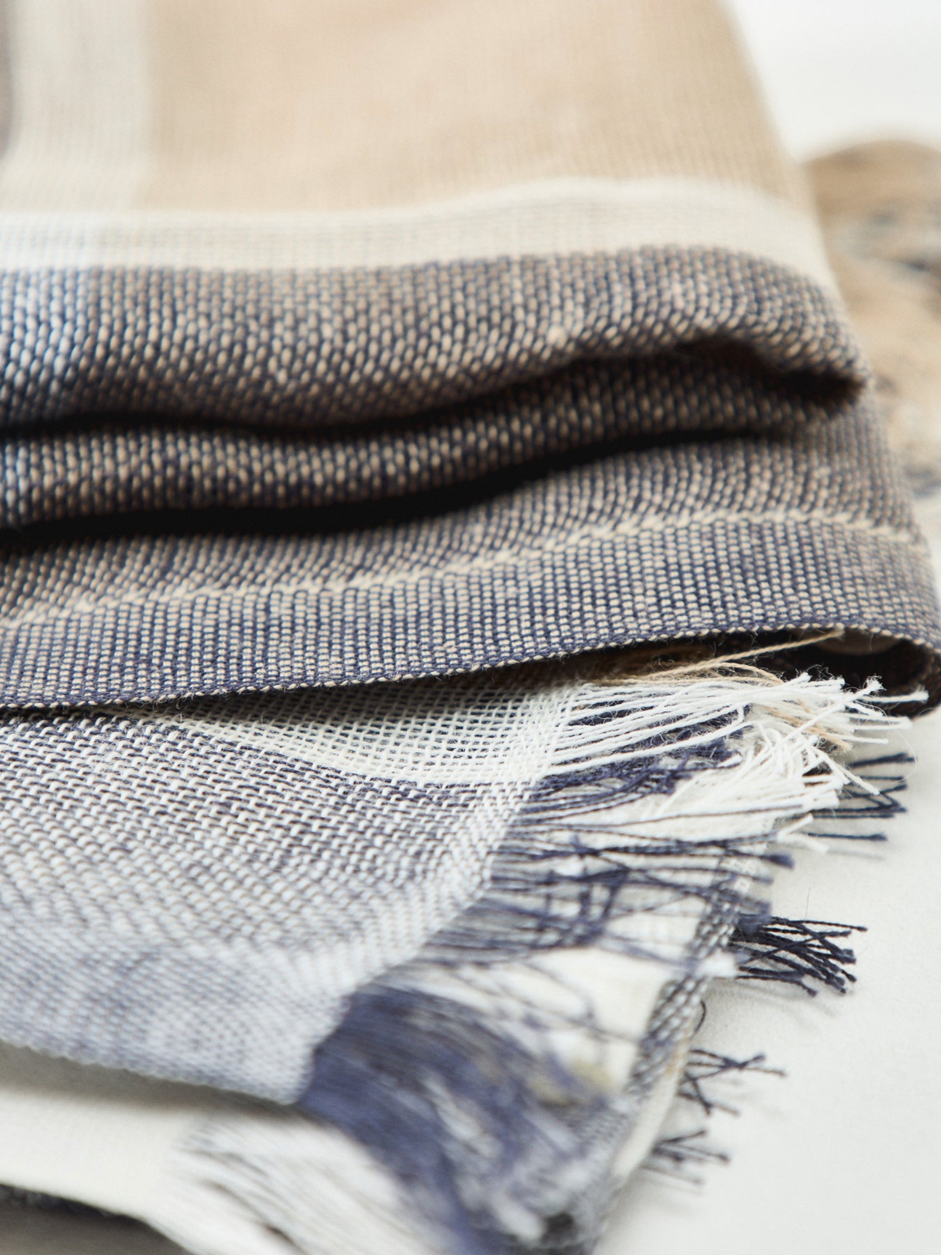 Abigail Tartan Scarf Navy