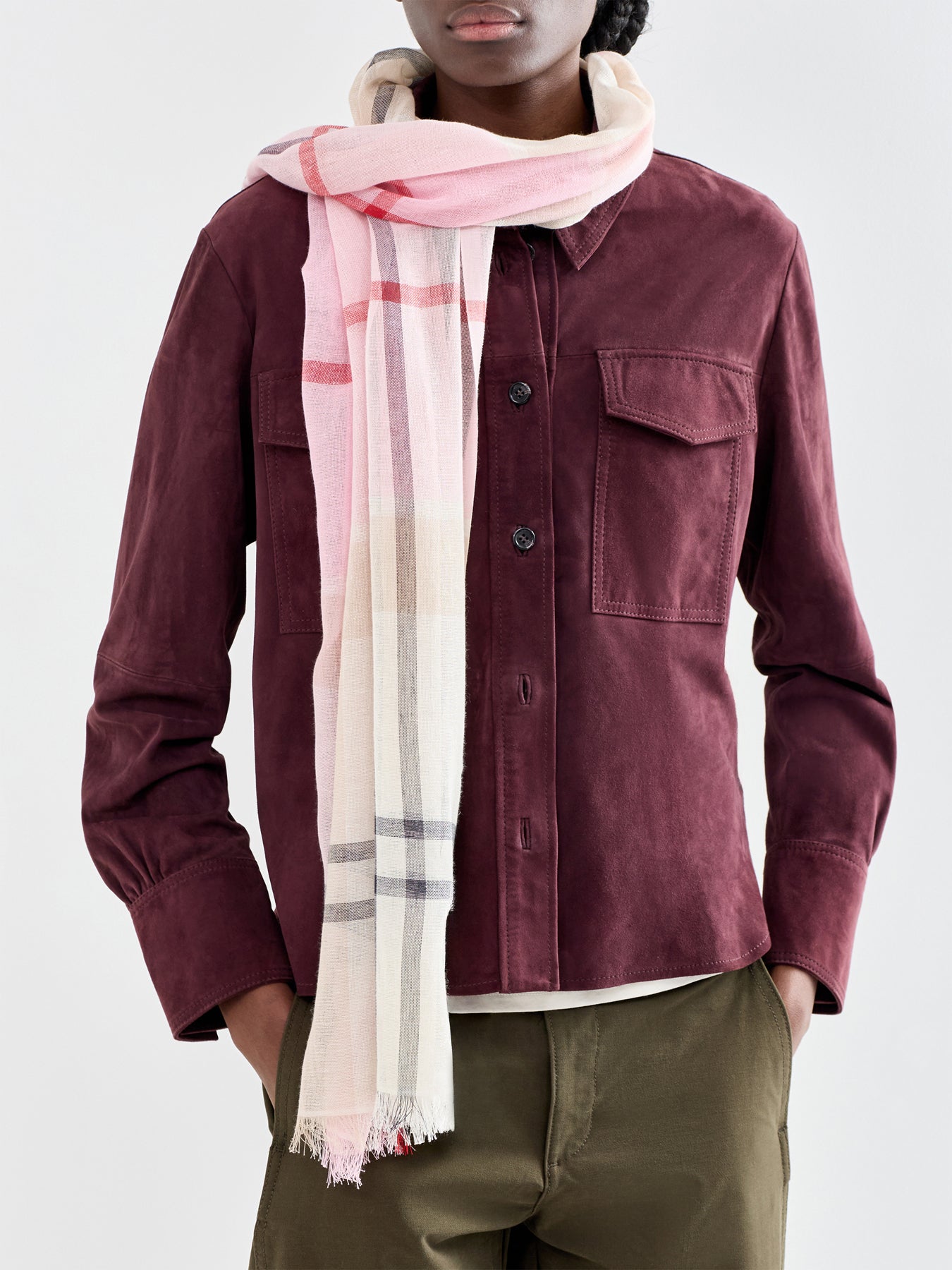Barbour Abigail Tartan Scarf Pink