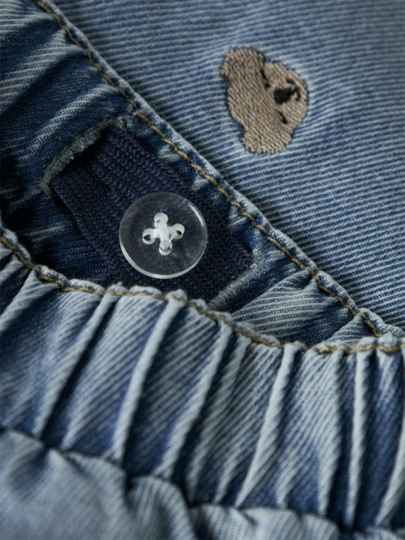 Baby Baggy Embroidered Jeans Blue