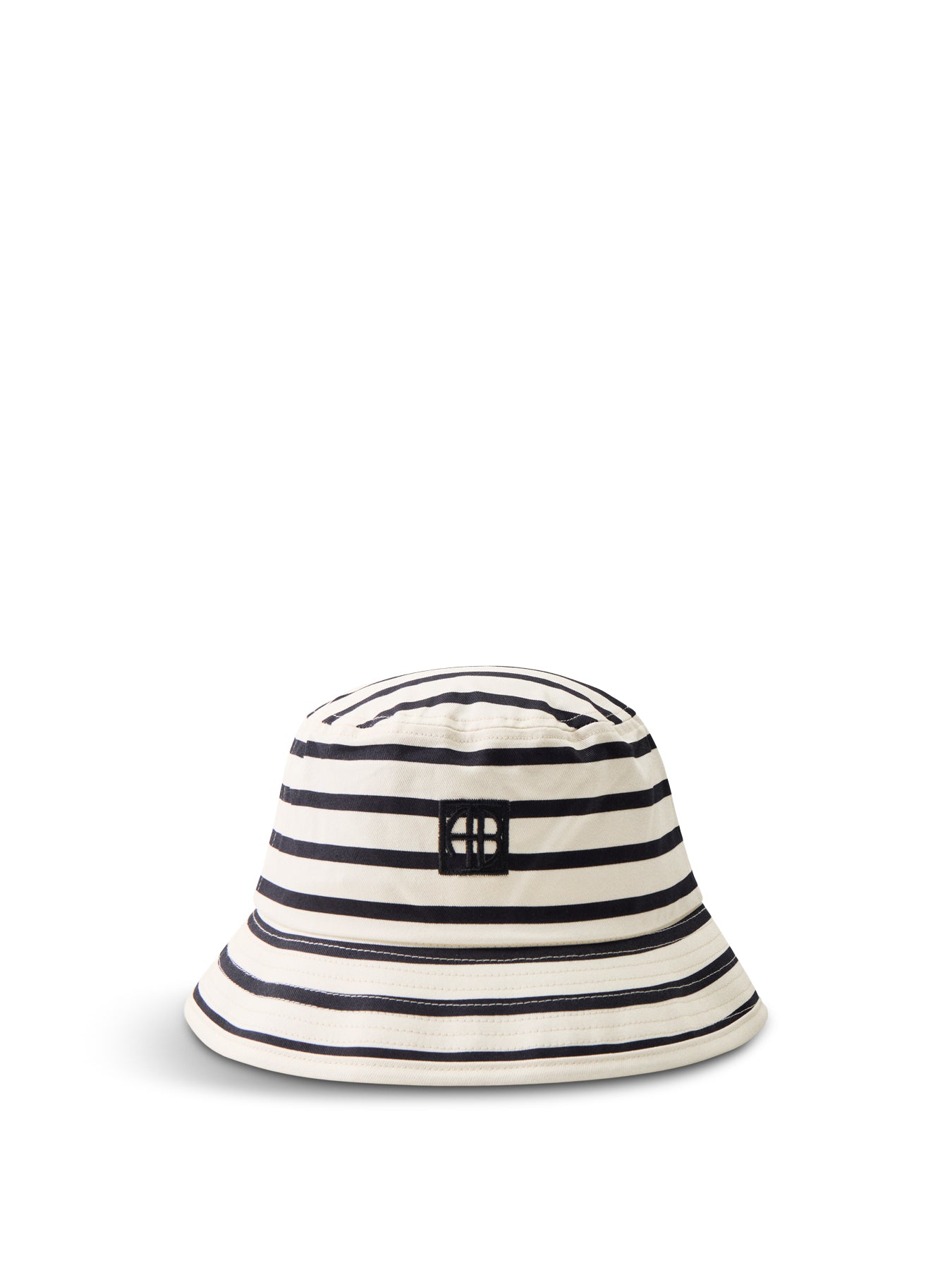 Striped Terry Logo Bucket Hat Black White