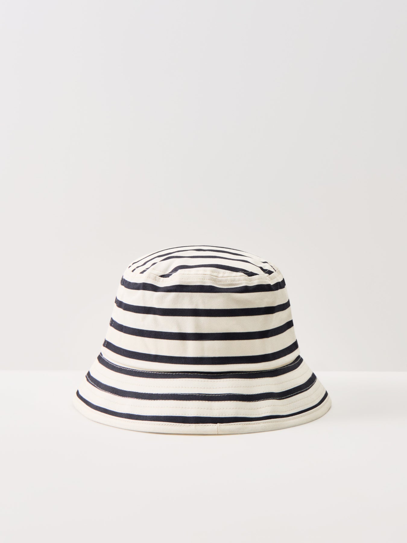 Striped Terry Logo Bucket Hat Black White