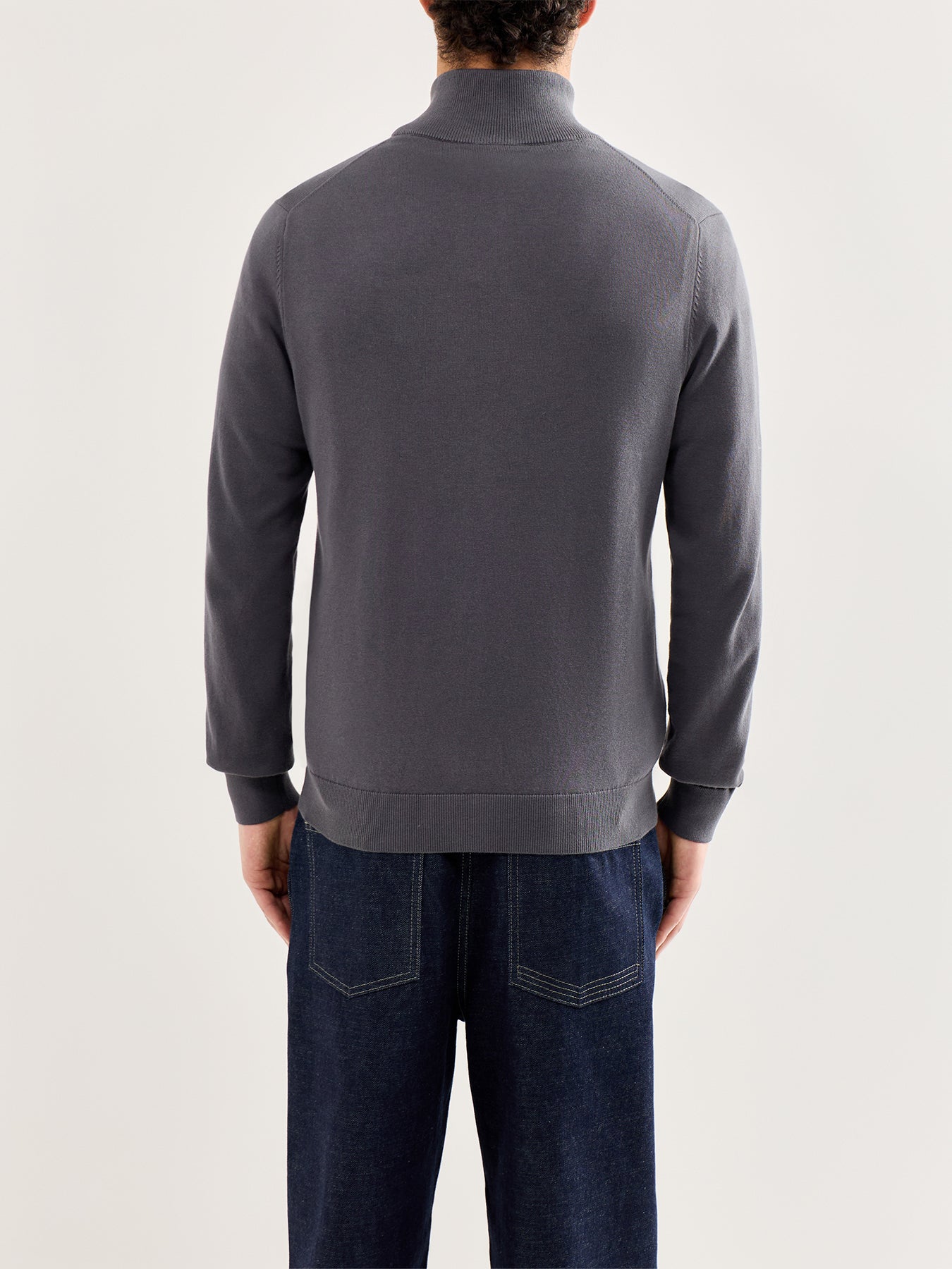 Zip-Thru Zebra Knit Cardigan Grey