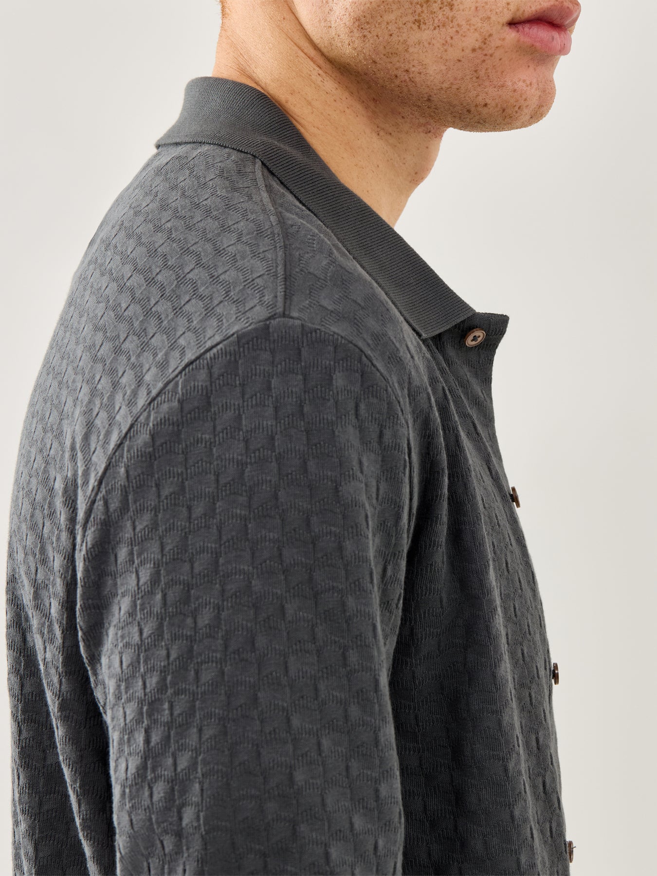 Knitted Texture Shirt Grey