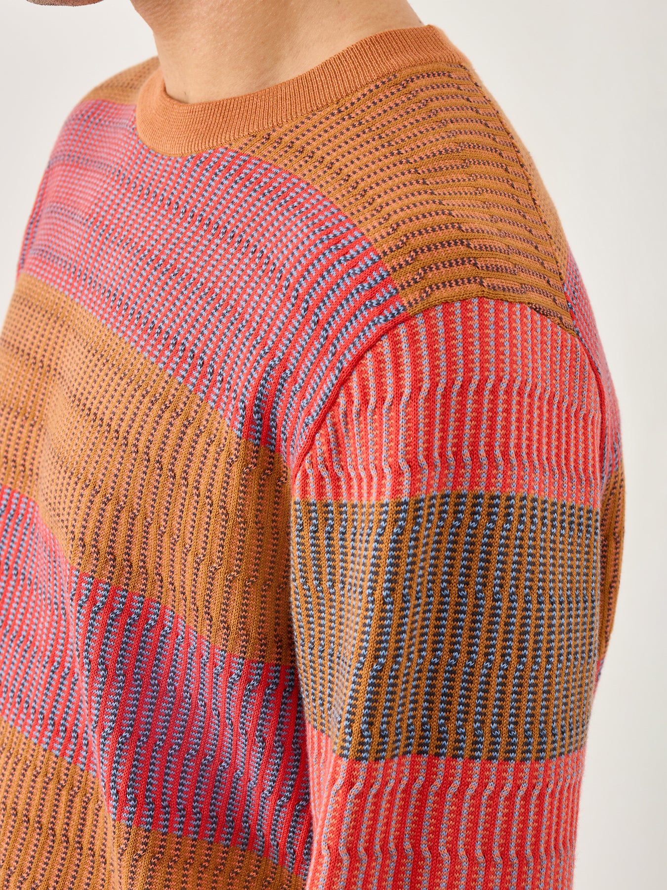 Texture Stripe Knit Orange