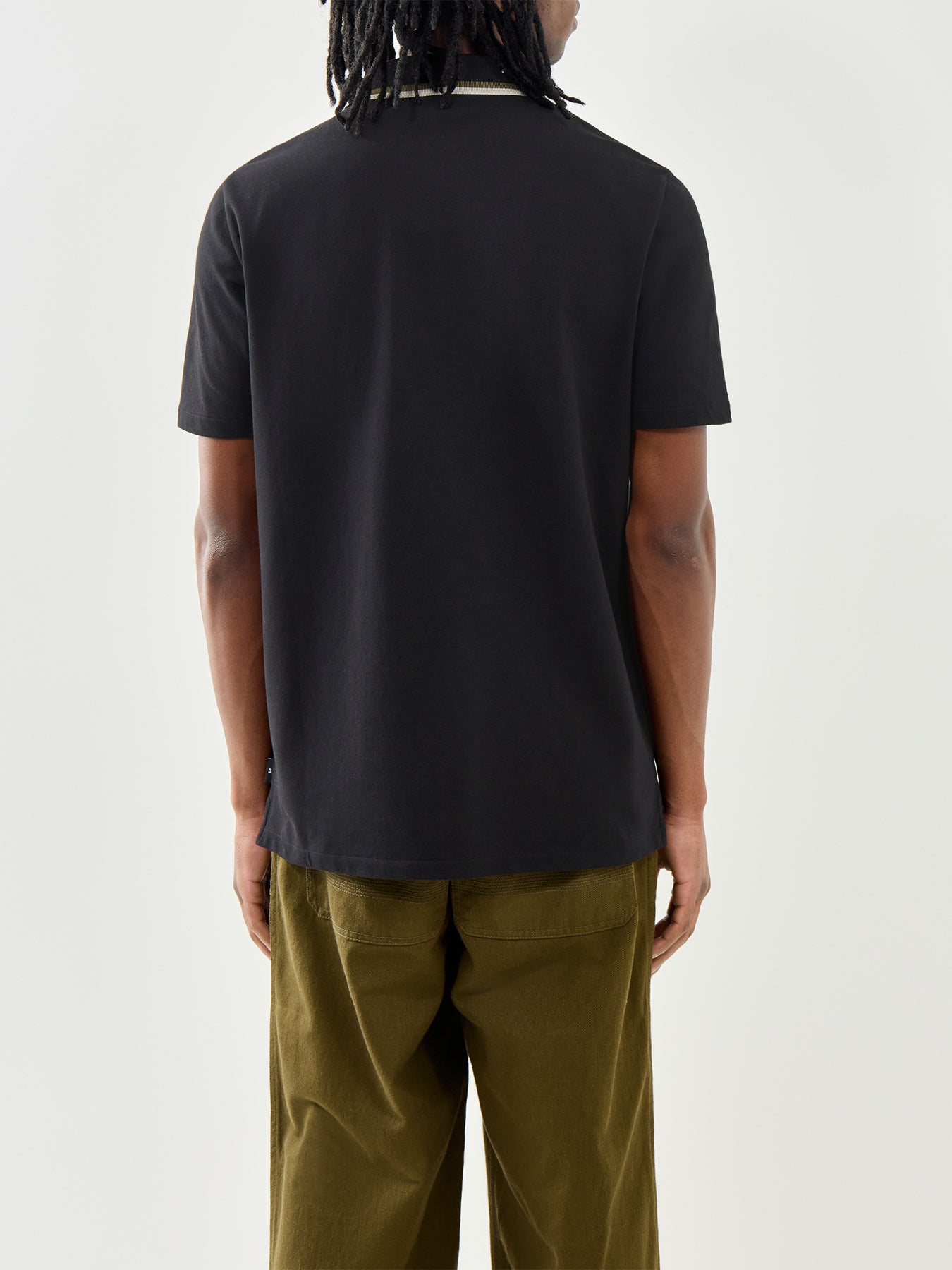 PS Paul Smith Zip Neck Cotton Polo Shirt Black