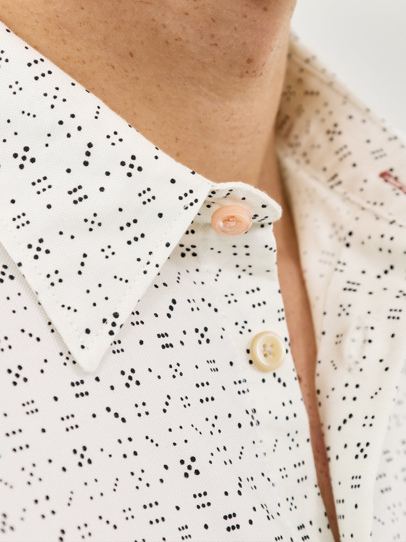 Dice Dots Oxford Shirt White
