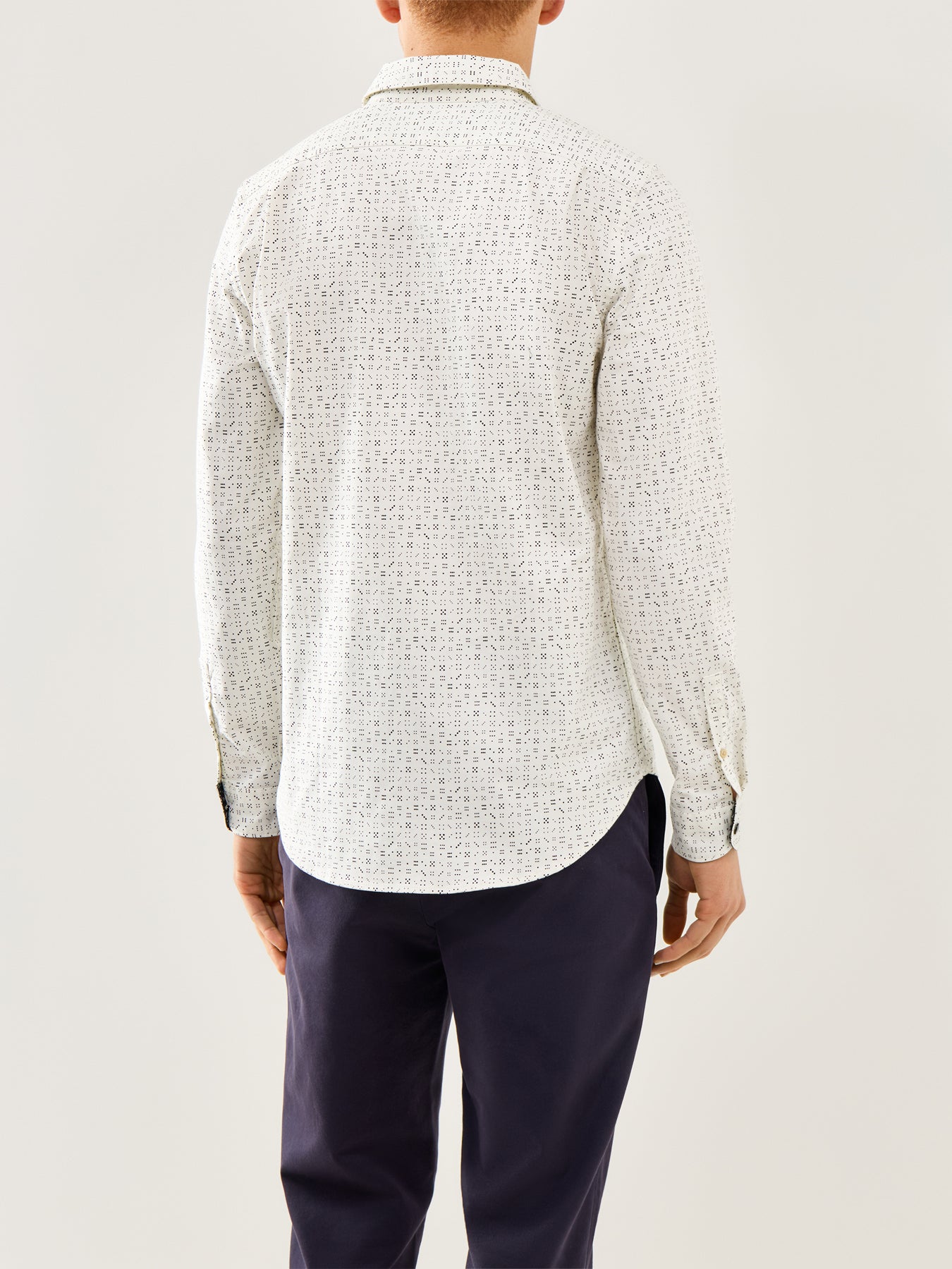 Dice Dots Oxford Shirt White