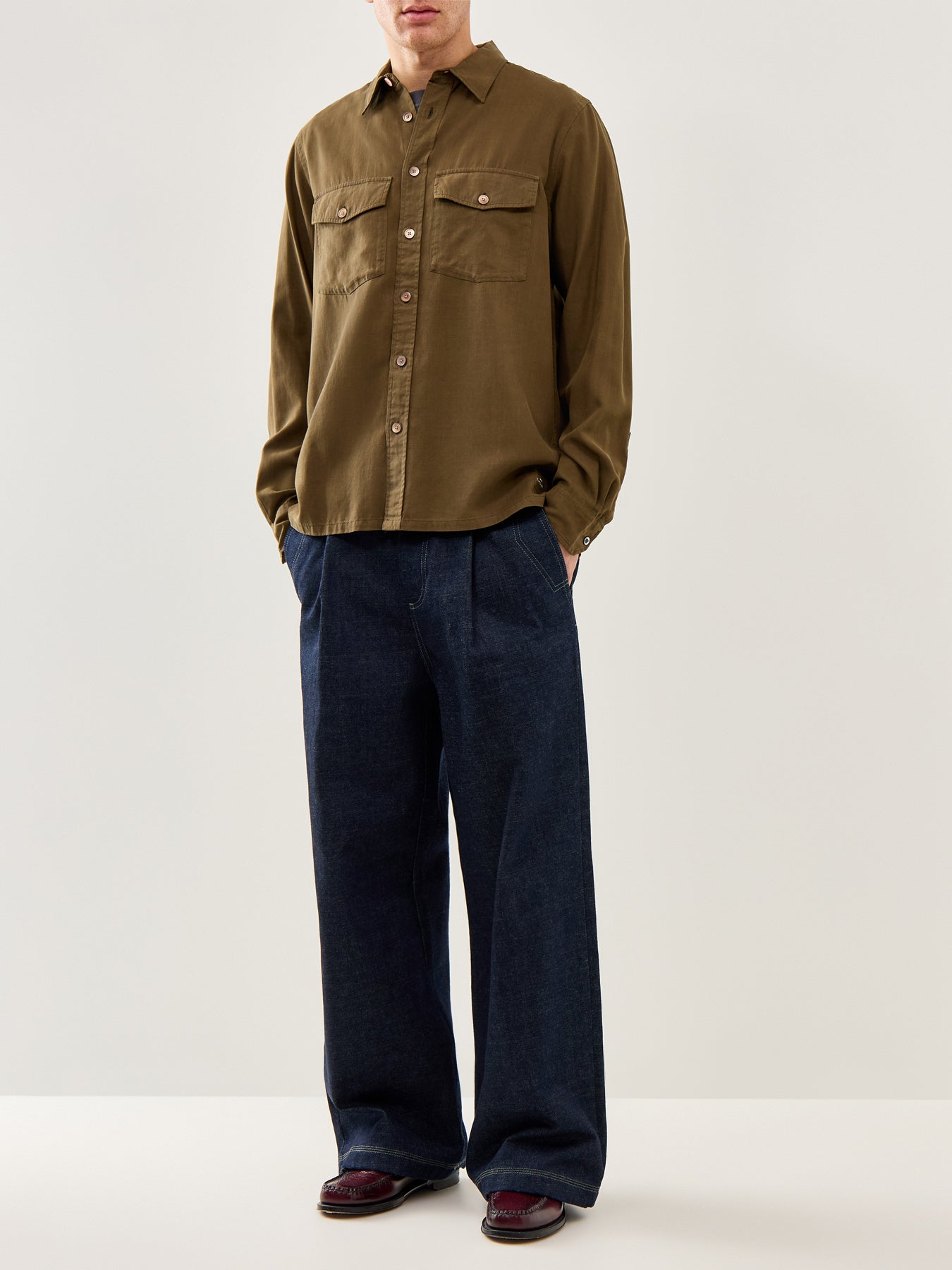 Soft Touch Double Pocket Shirt Green