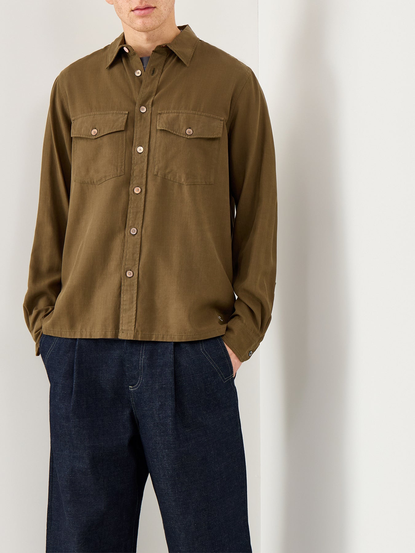 Soft Touch Double Pocket Shirt Green